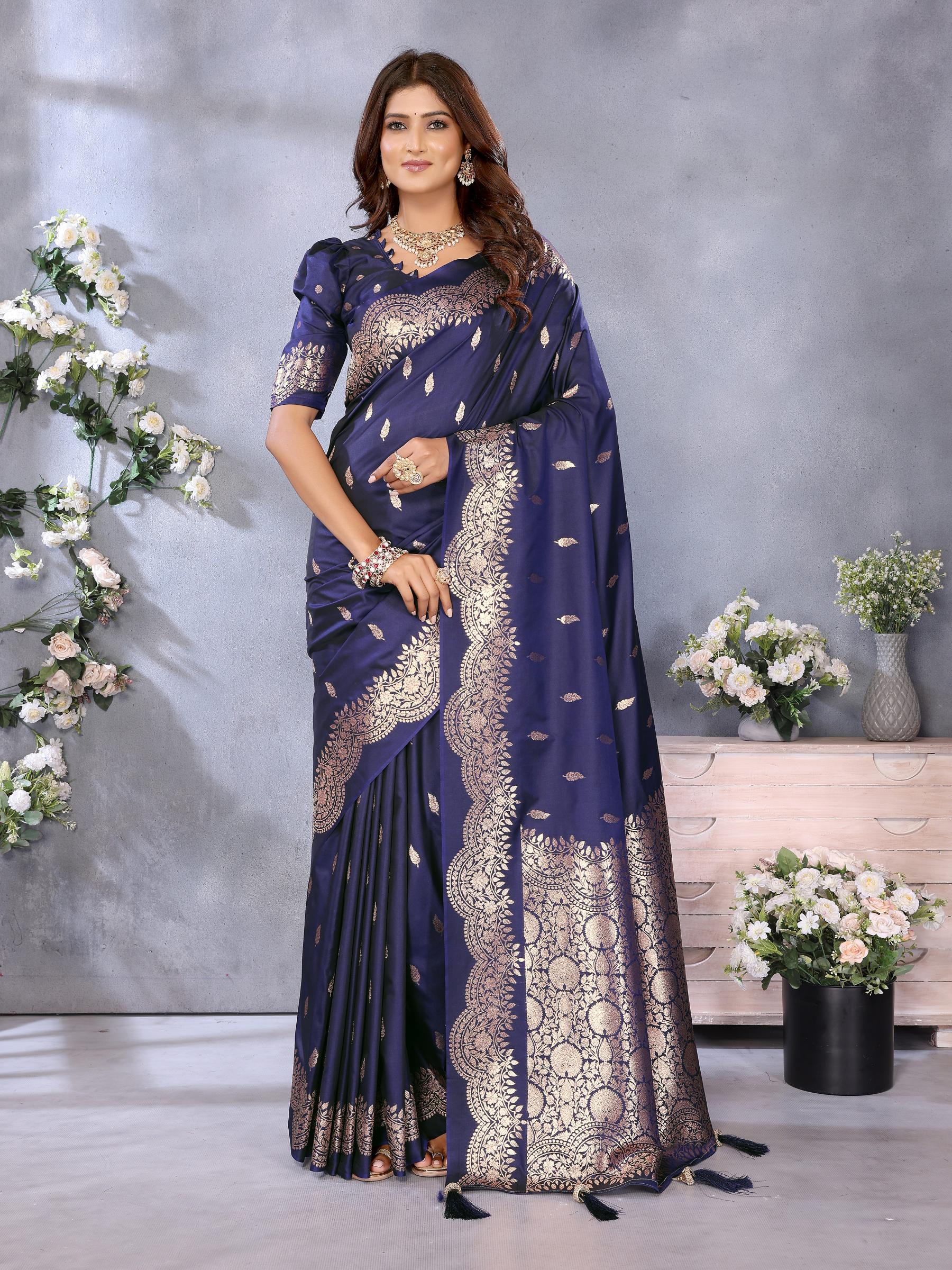 Blue Banarasi Silk Saree