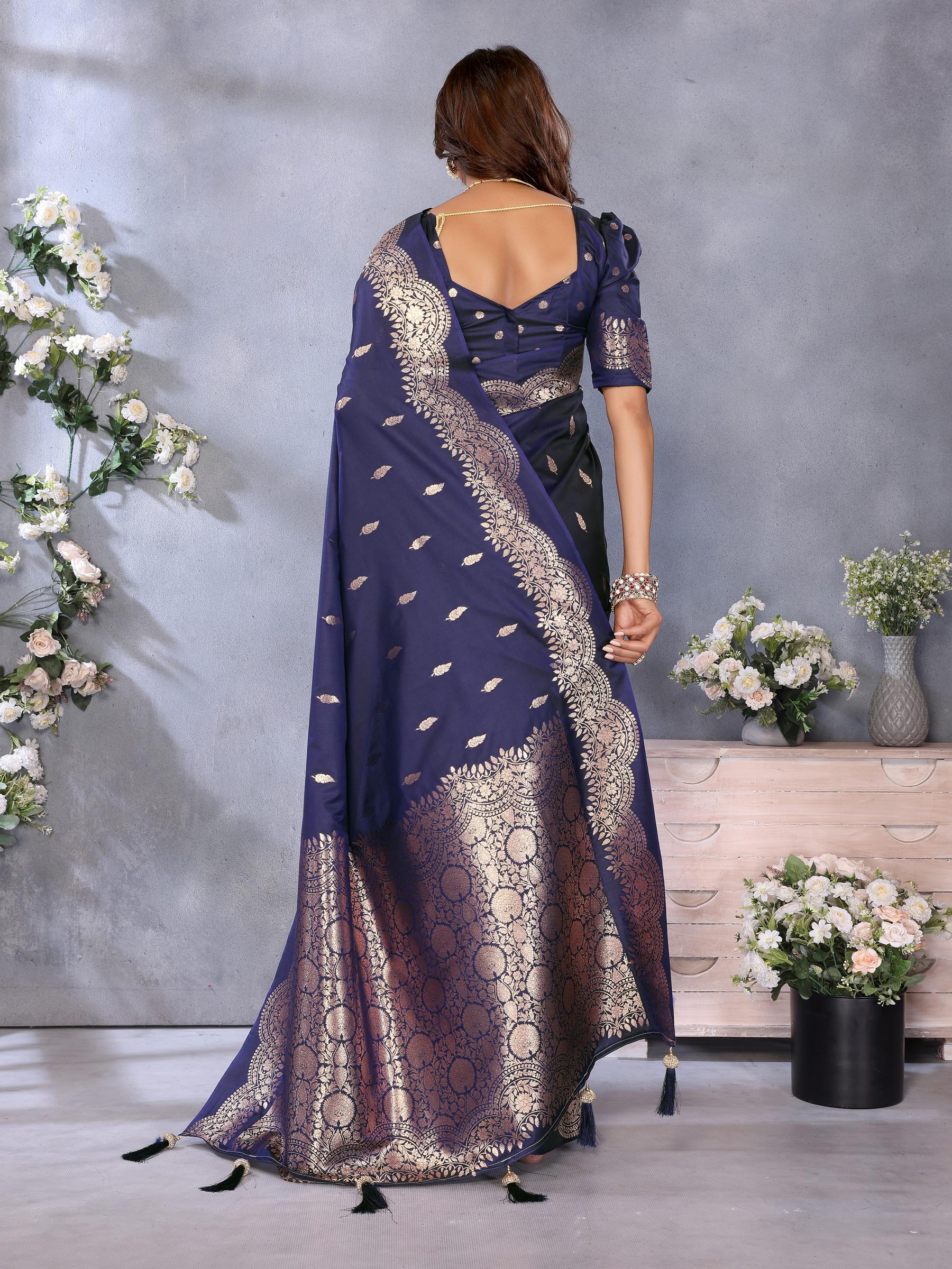 Blue Banarasi Silk Saree — alternate view
