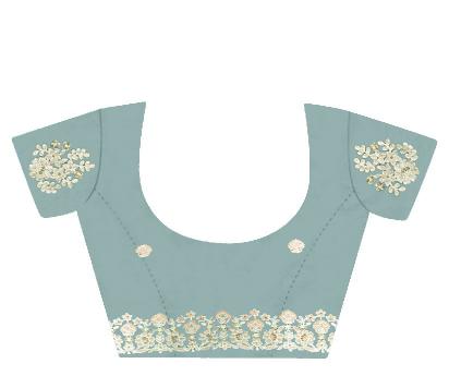 Blue Butterfly Net Saree