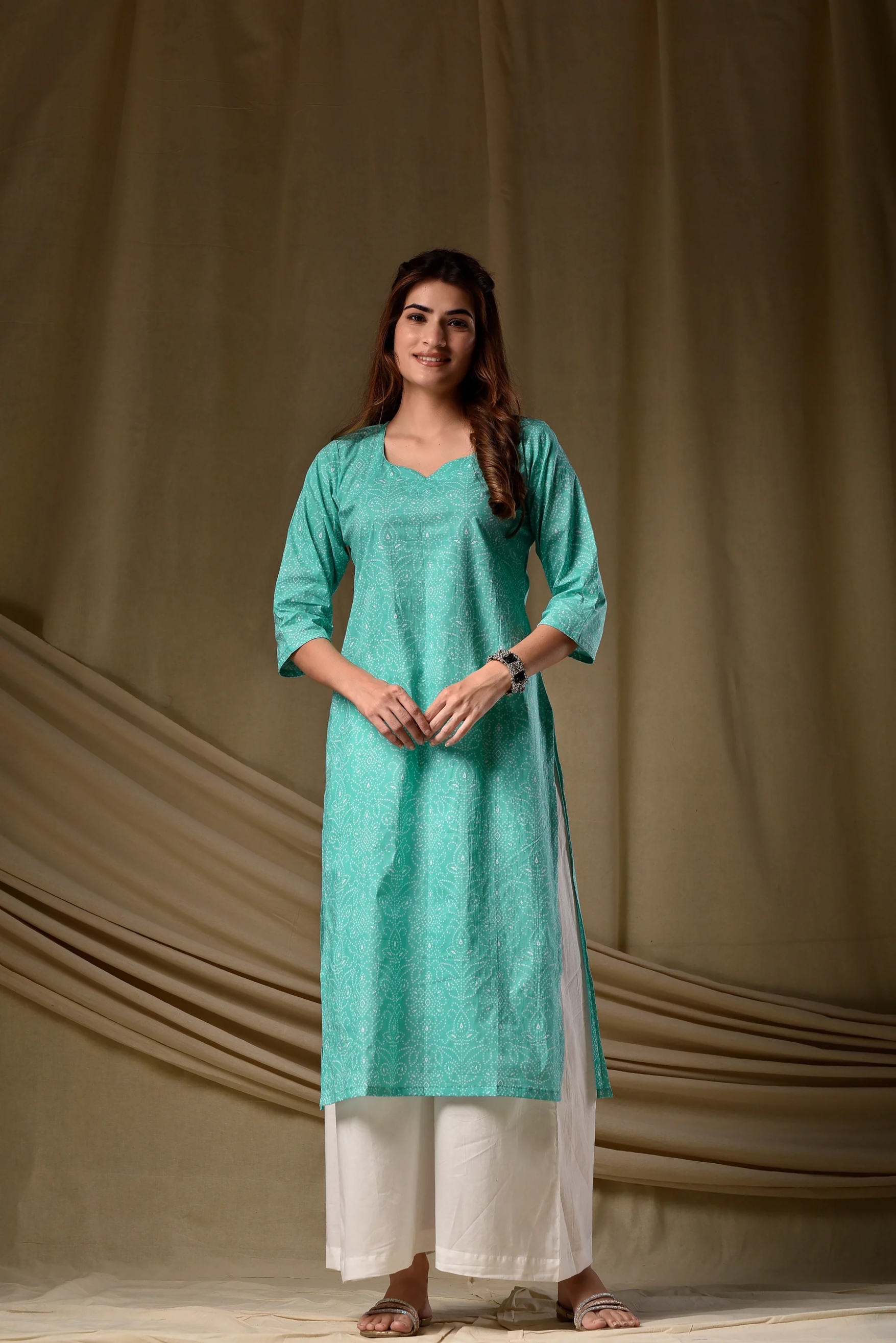 Blue Designer Rayon Straight Kurti
