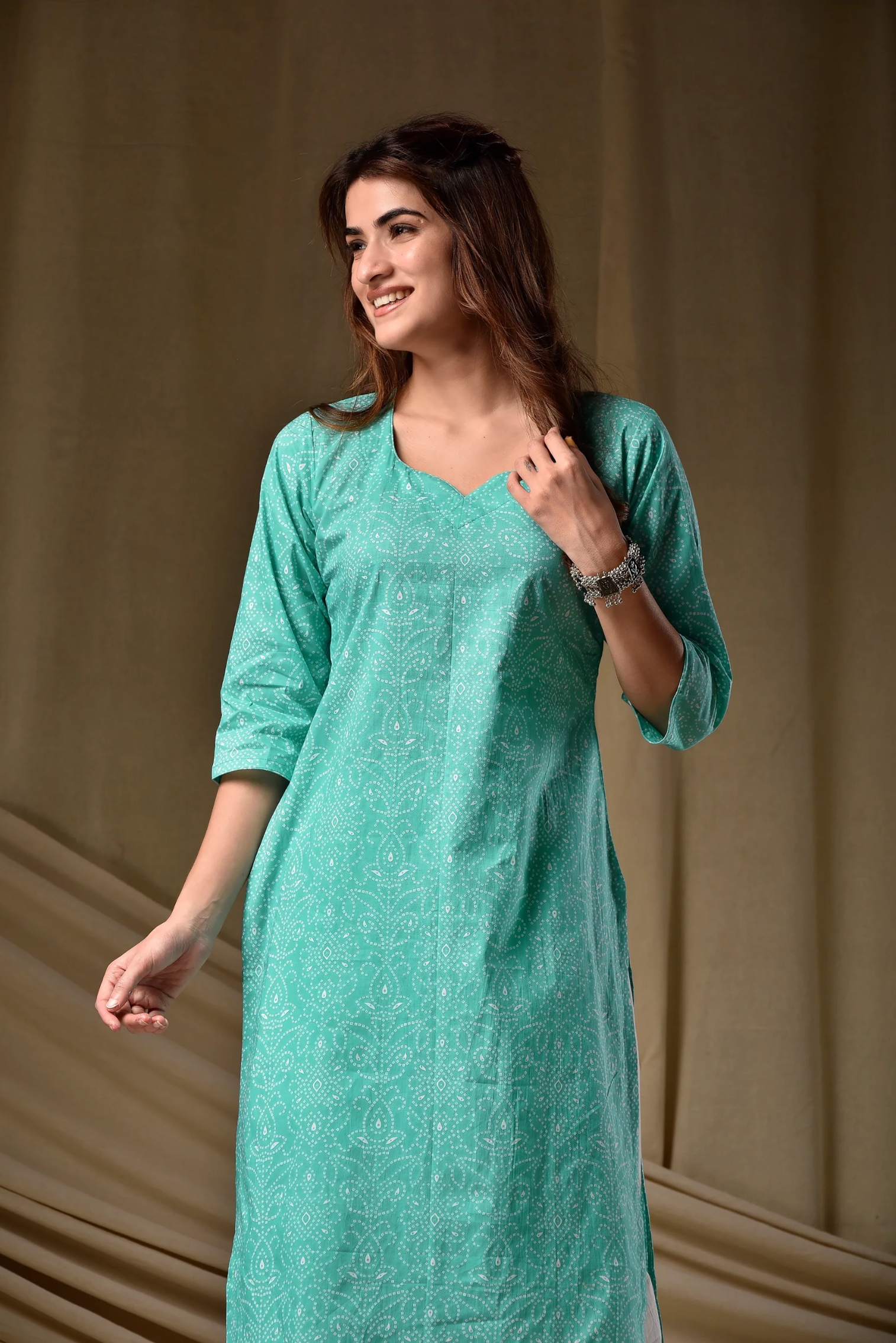 Blue Designer Rayon Straight Kurti