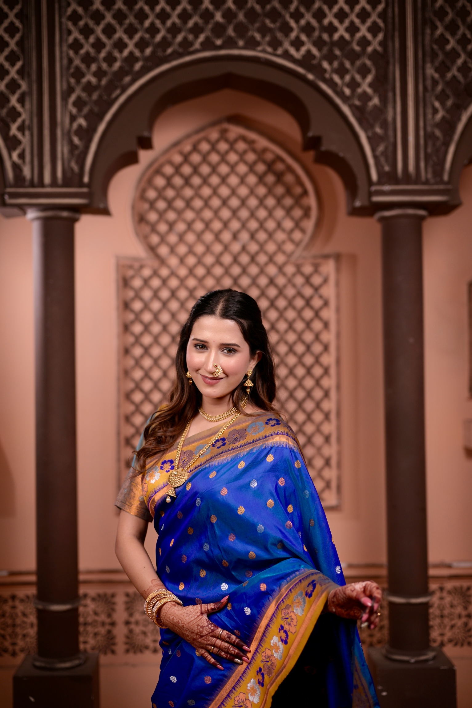 Blue Ethnic Motif Zari Woven Soft Silk Saree