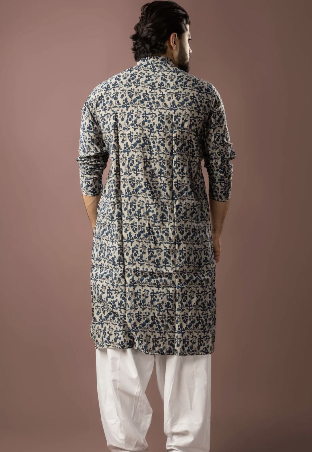 Blue Floral Essence Kurta Set — alternate view