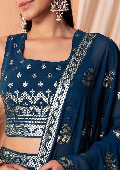 Blue Georgette Georgette