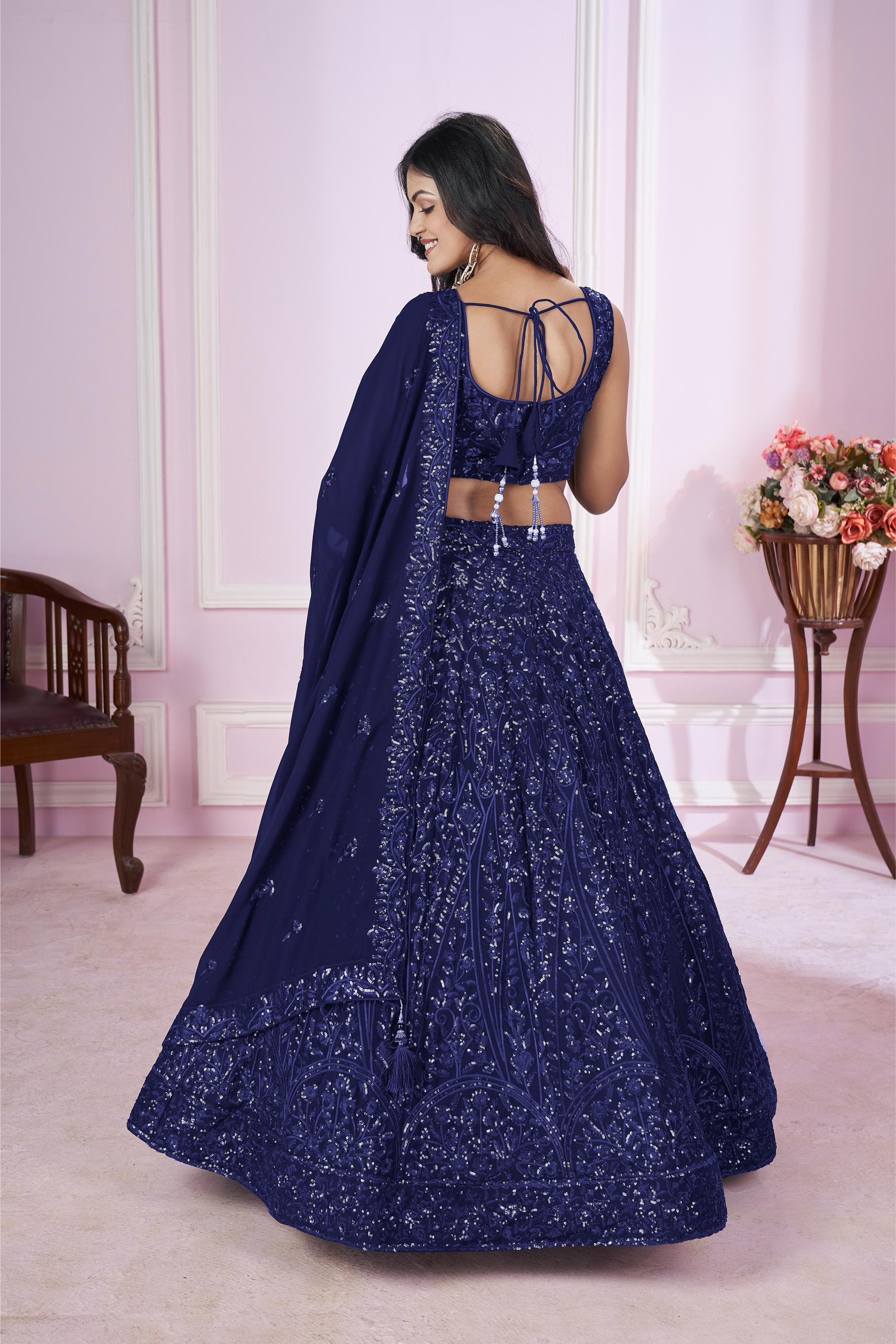 Blue Georgette Lehenga Choli — alternate view