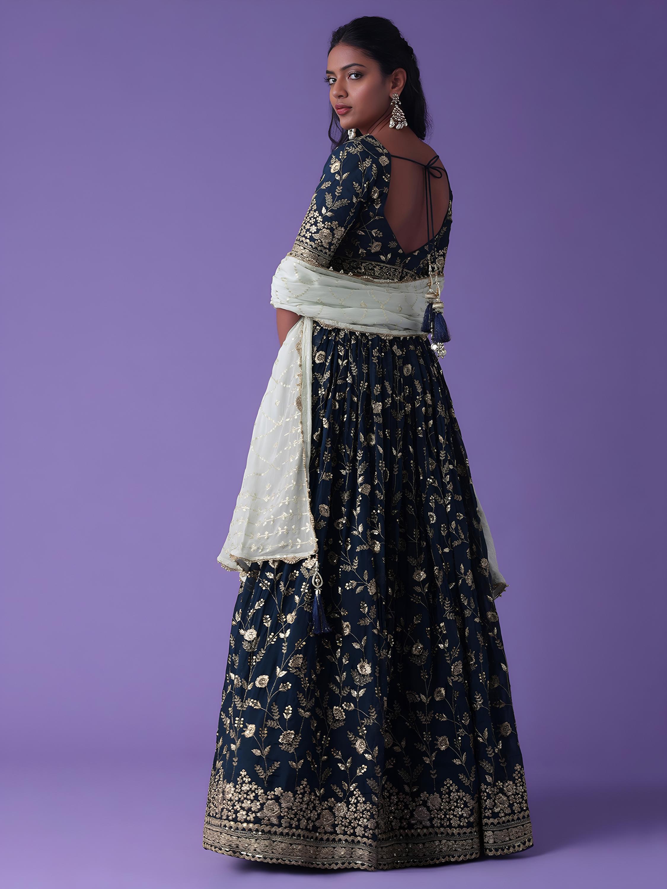 Blue Georgette Lehenga Choli — alternate view