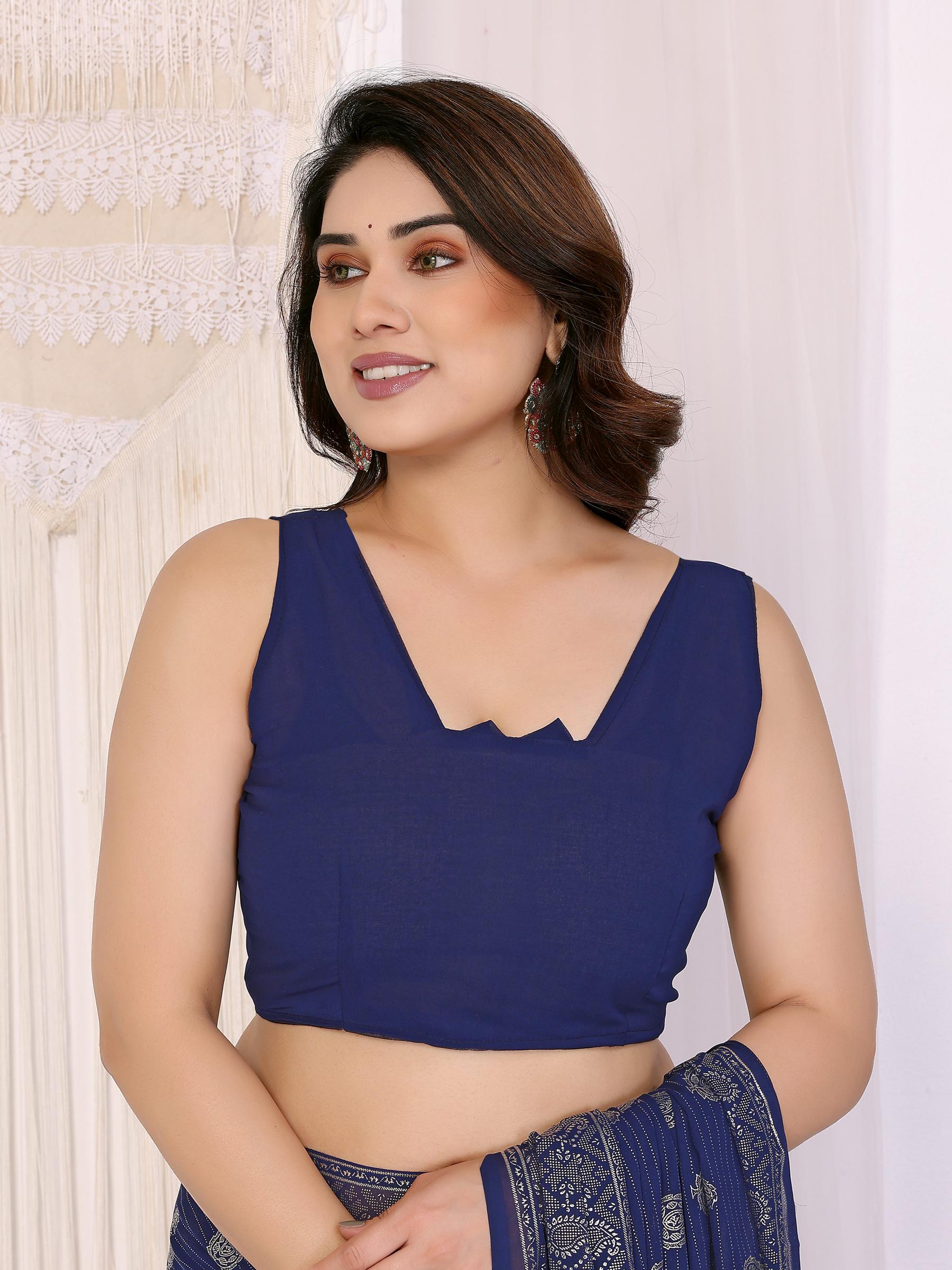 Blue Georgette Saree
