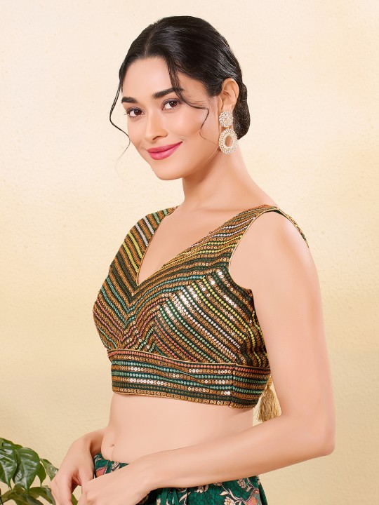 Blue Jain Silk Designer Blouse