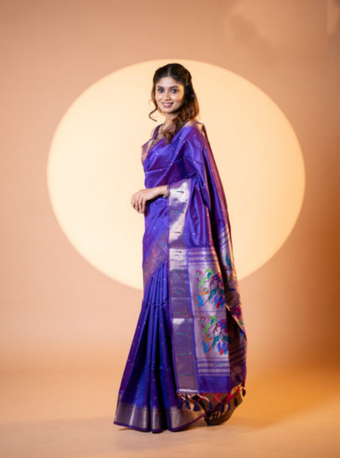Blue Khadi Raw Silk Woven Meena Rich Pallu Designer Saree — alternate view