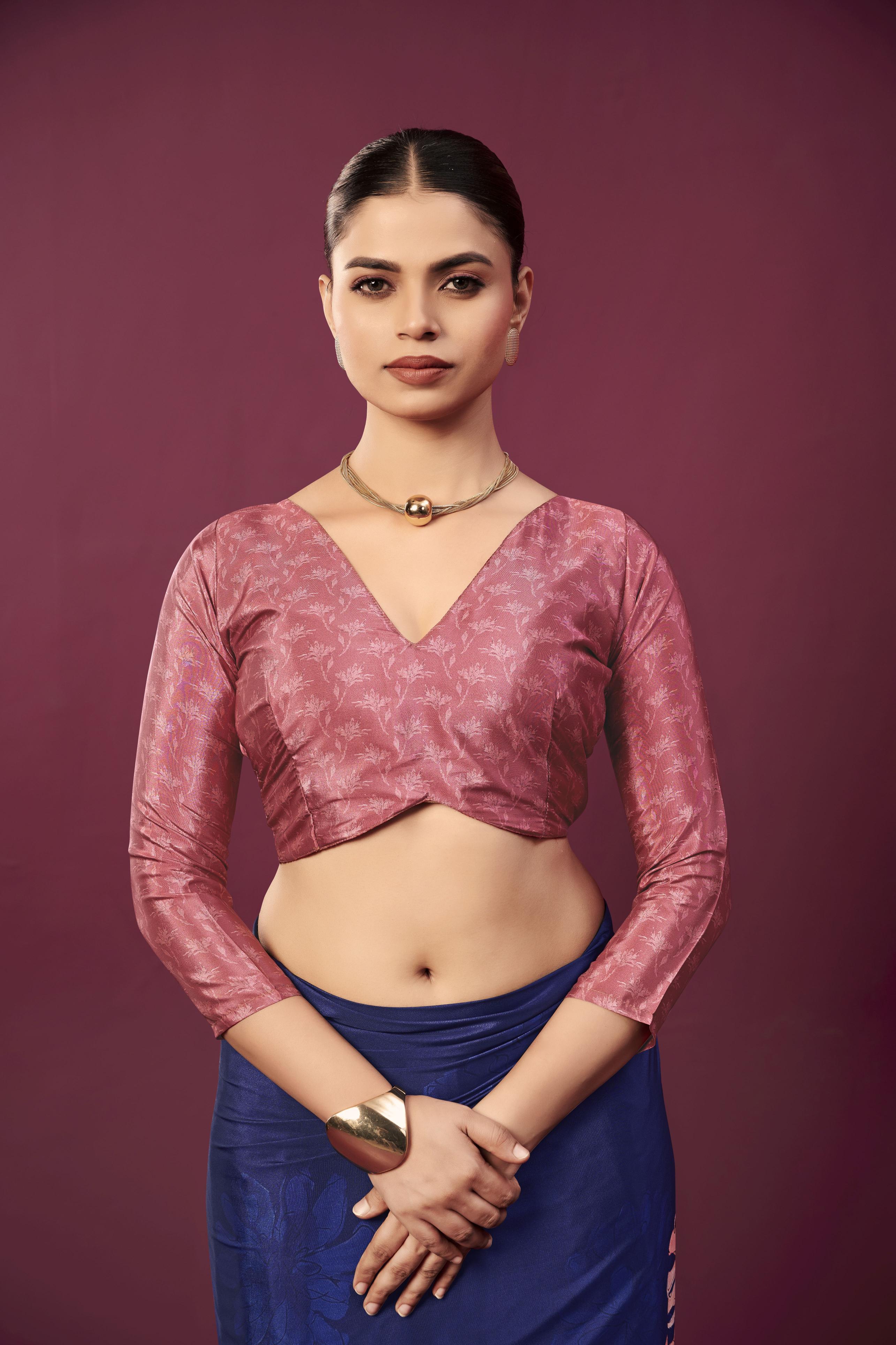 Blue Malai Crepe Silk Saree