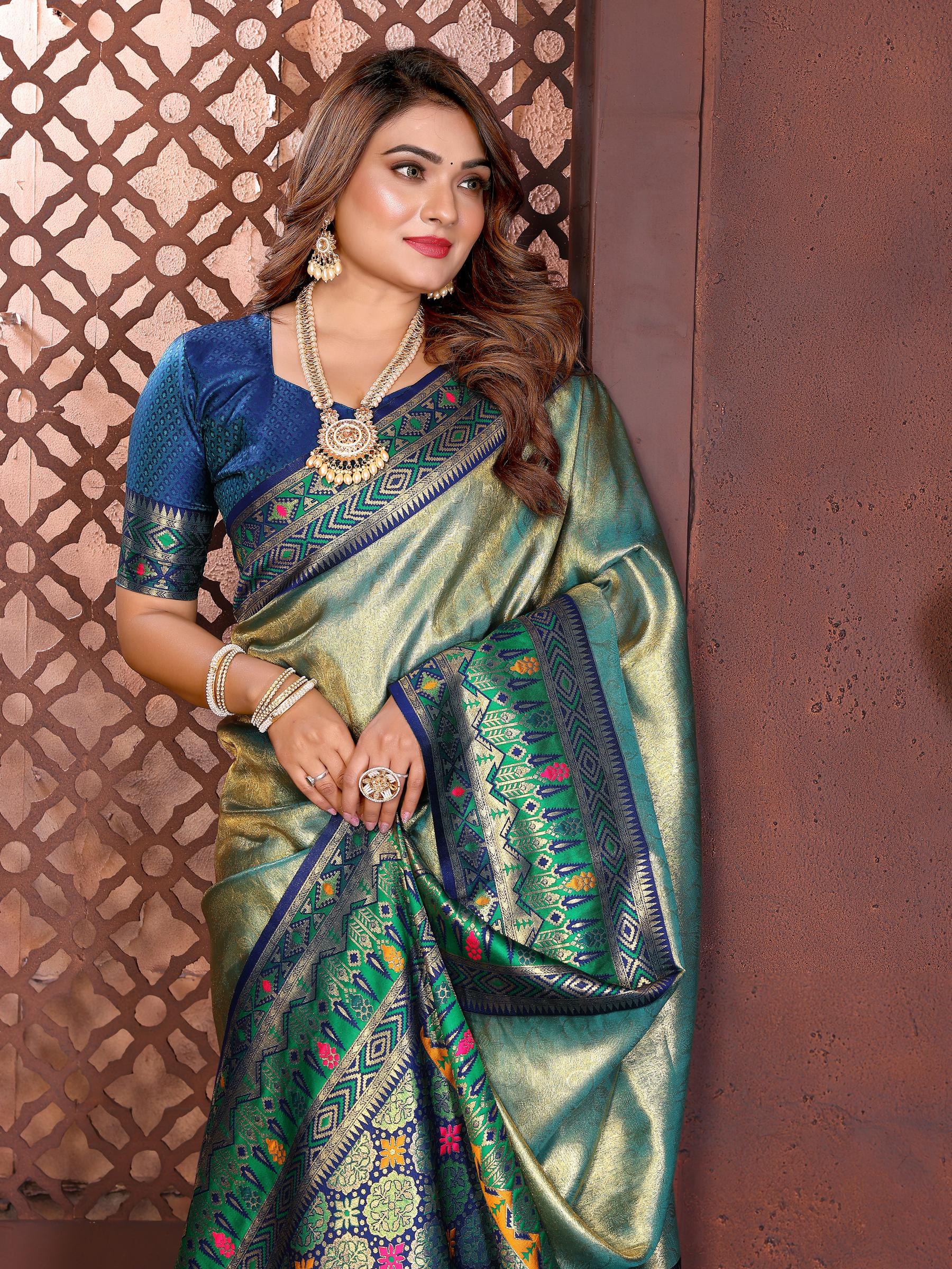 Blue Paithani Banarasi Tissue Silk Saree