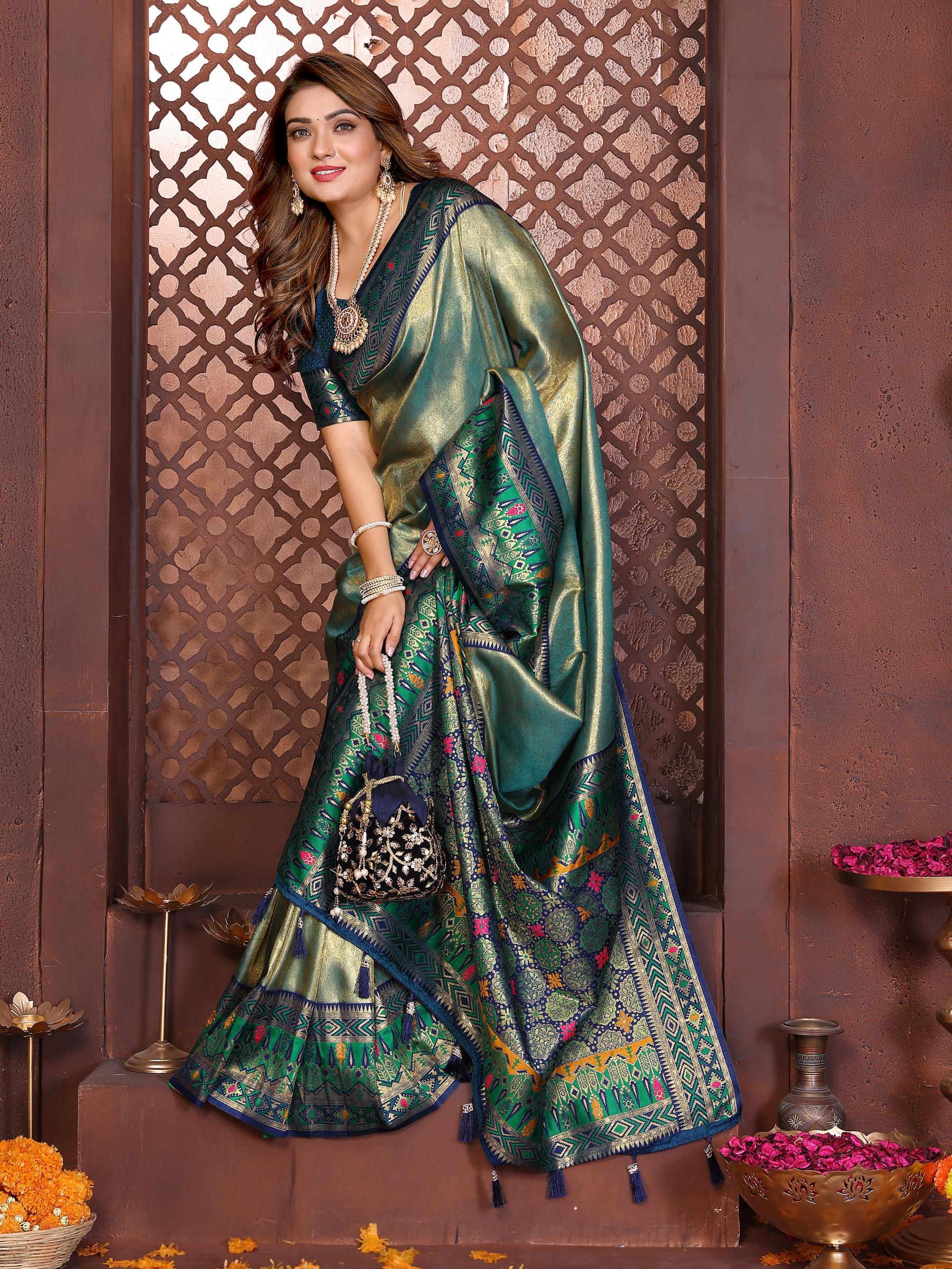 Blue Paithani Banarasi Tissue Silk Saree