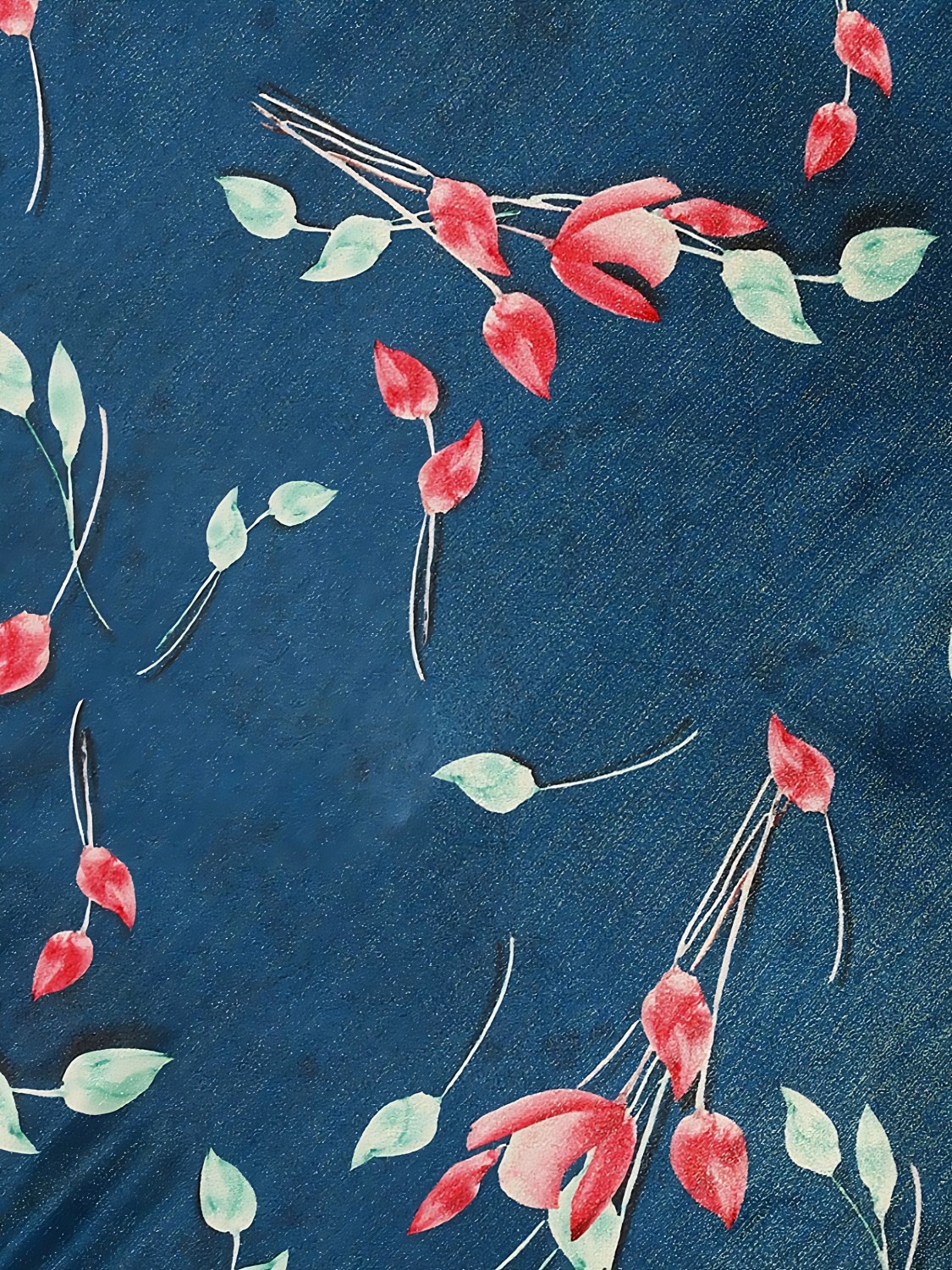 Blue Pink Digital Print Satin Silk Lehenga Choli