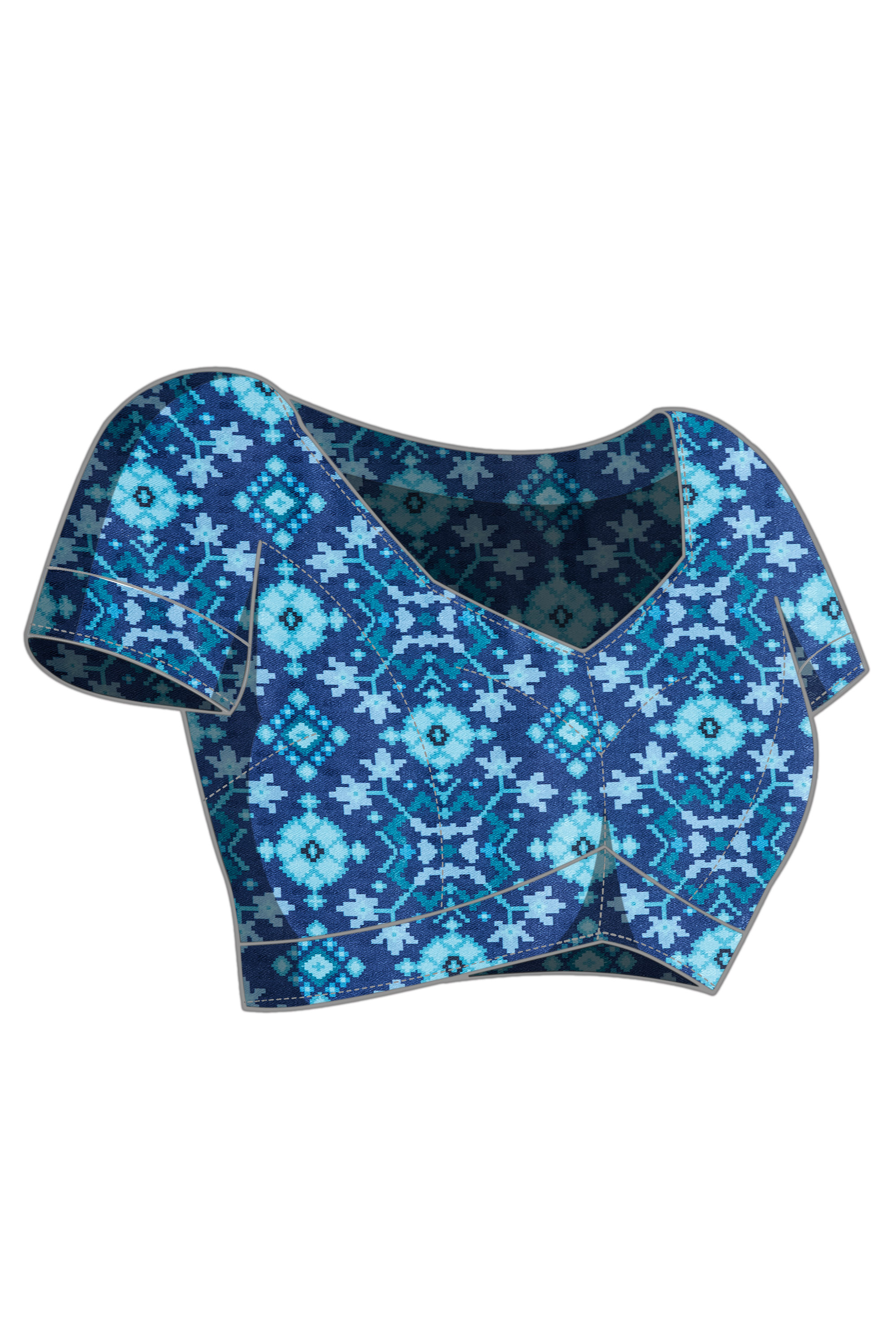 Blue Plain Shimmer Tissue Saree