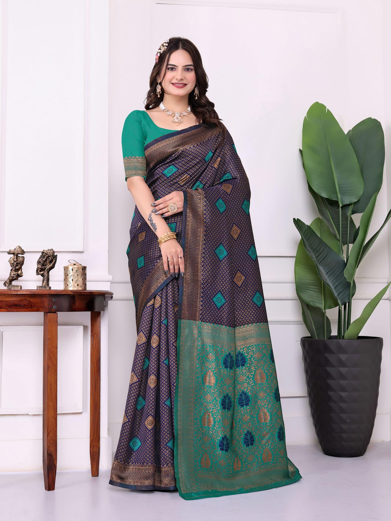 Blue Rama Art Silk Saree