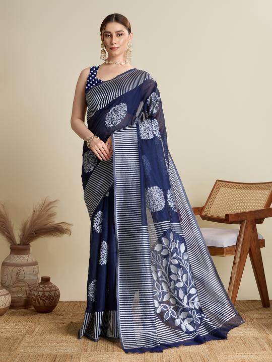 Blue Soft Silk Saree