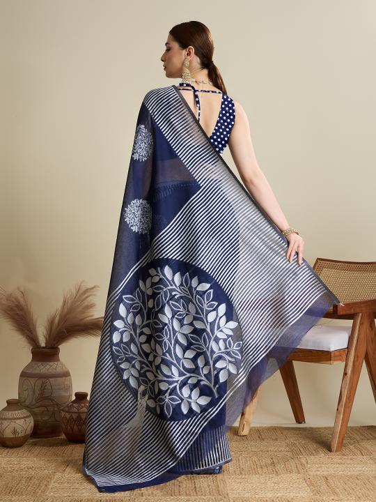 Blue Soft Silk Saree — alternate view