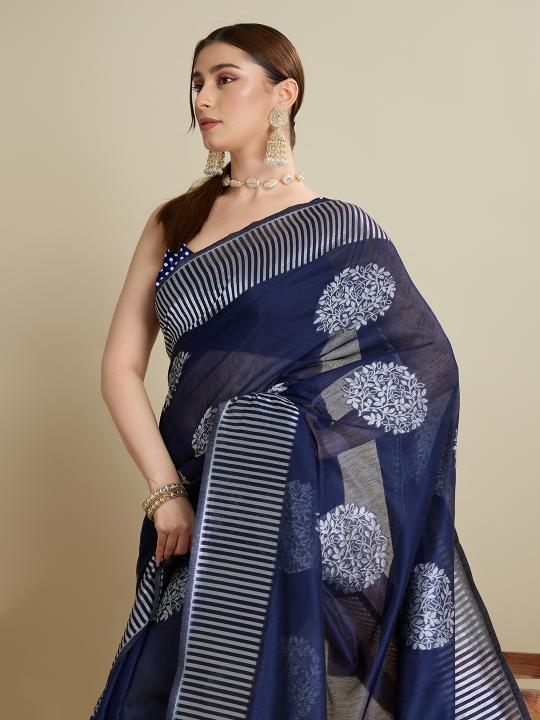 Blue Soft Silk Saree