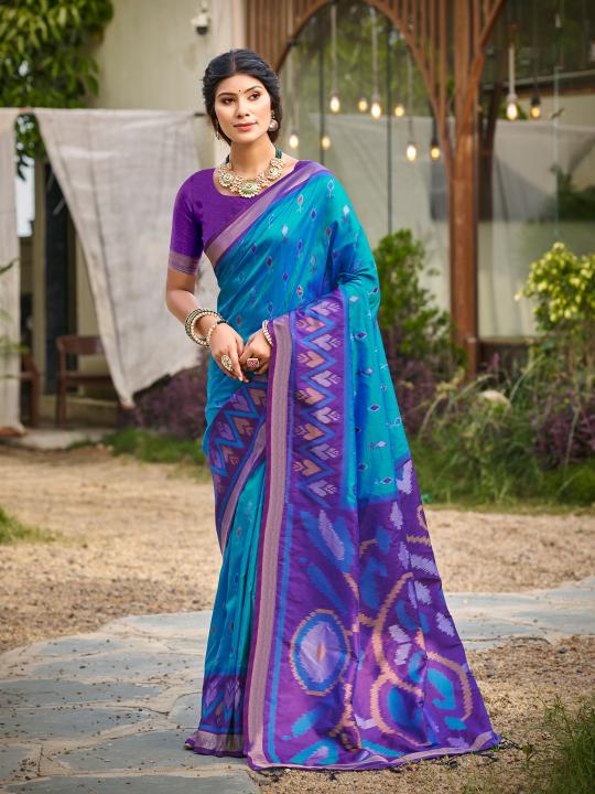 Blue Violet Soft Silk Saree