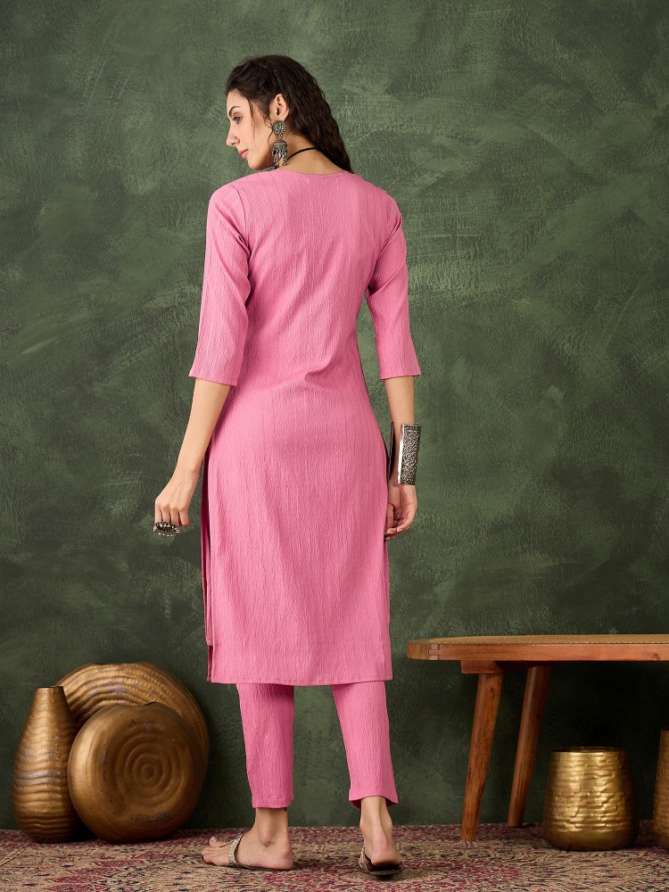 Blush Pink Cotton Silk Blend Kurta Set