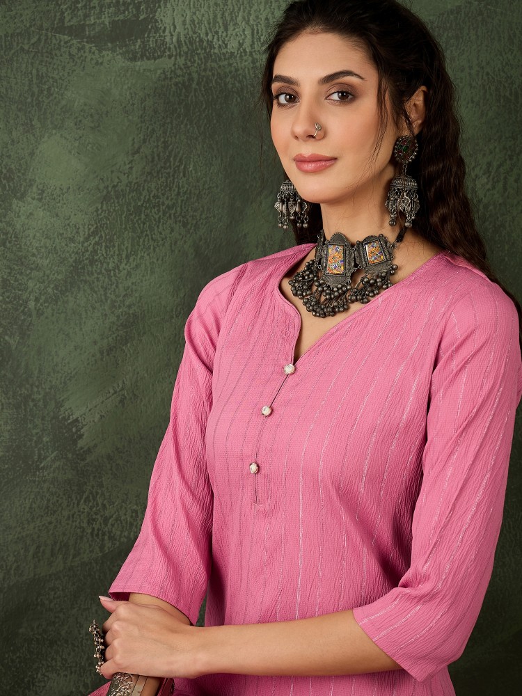 Blush Pink Cotton Silk Blend Kurta Set