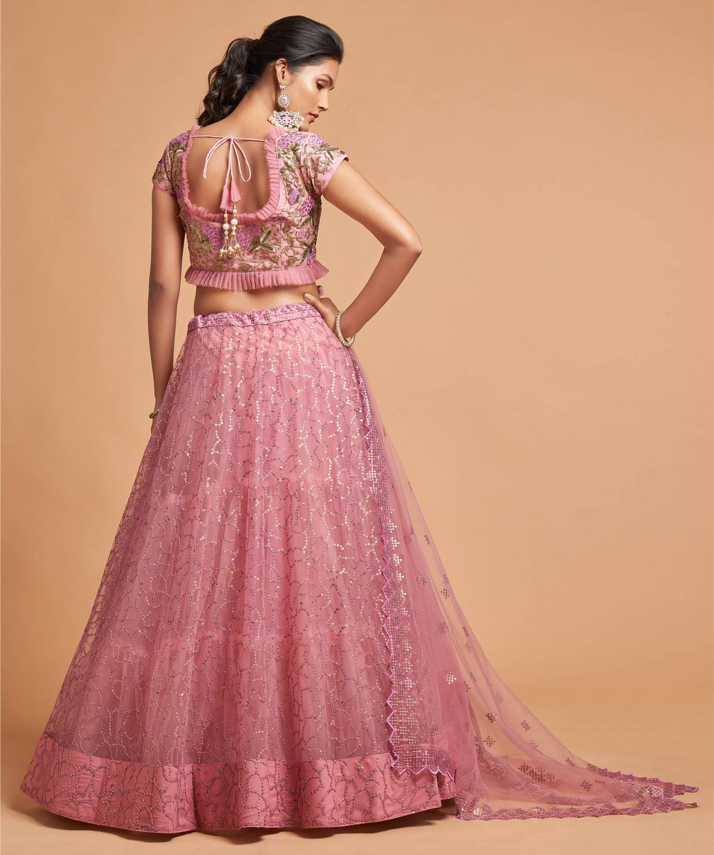Blush Pink Soft Net Lehenga Choli — alternate view