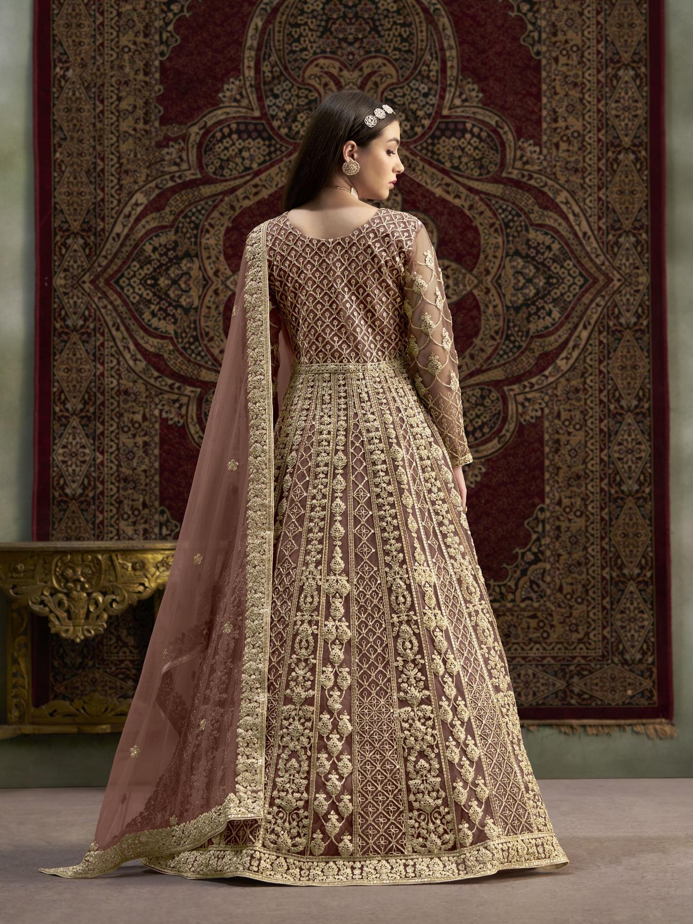 Brown Embroidery Gown — alternate view