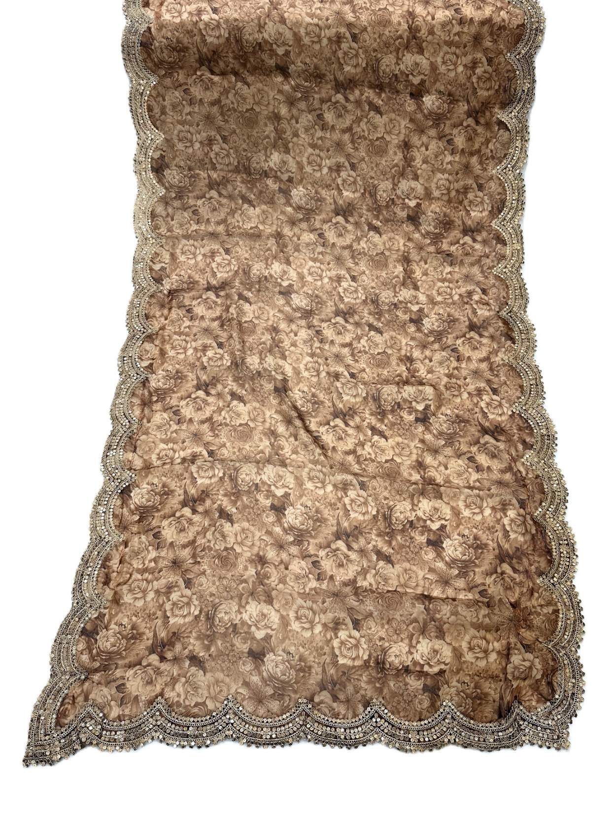 Brown Floral Digital Print Jimmy Choo Dupatta