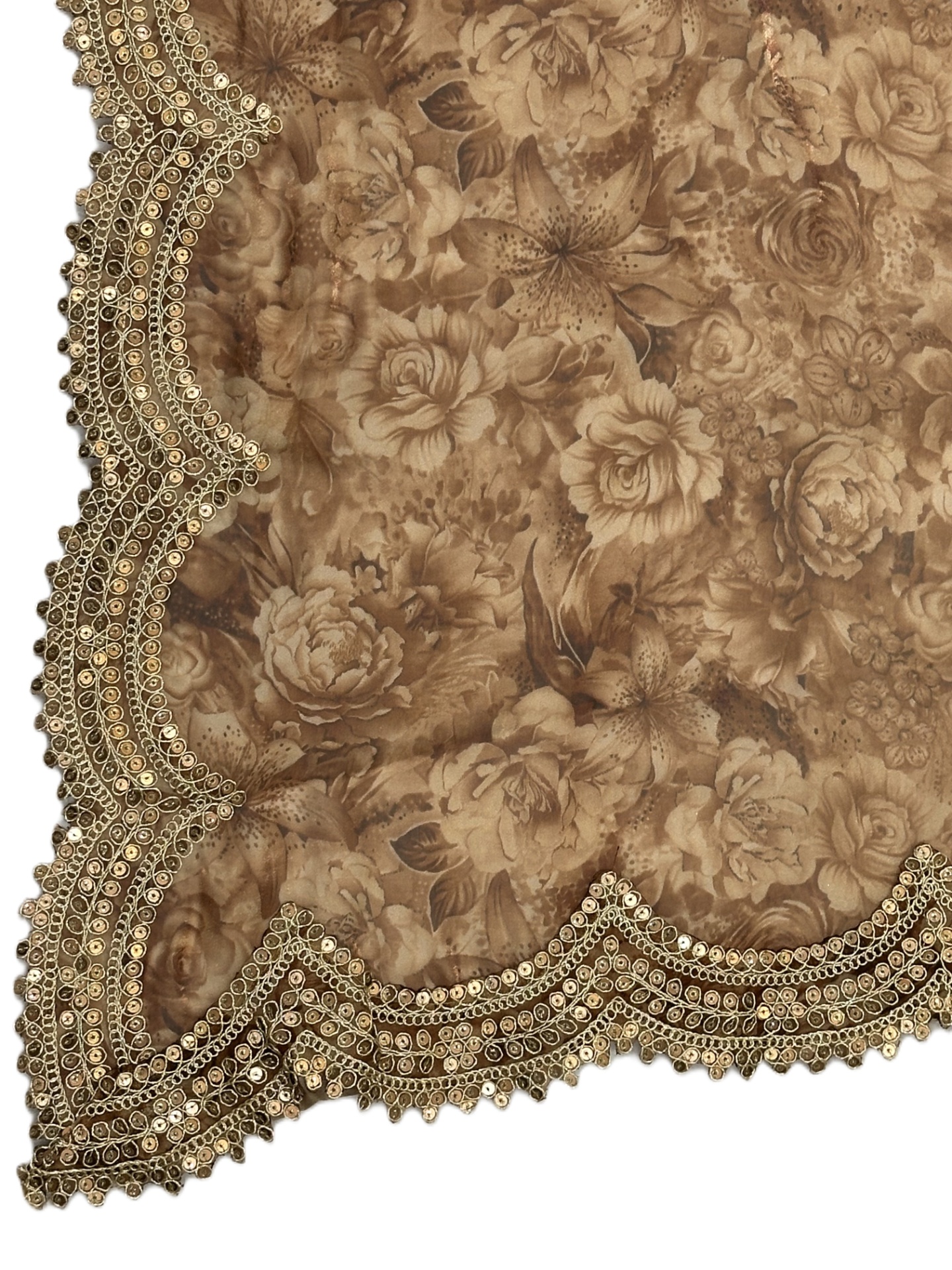 Brown Floral Digital Print Jimmy Choo Dupatta