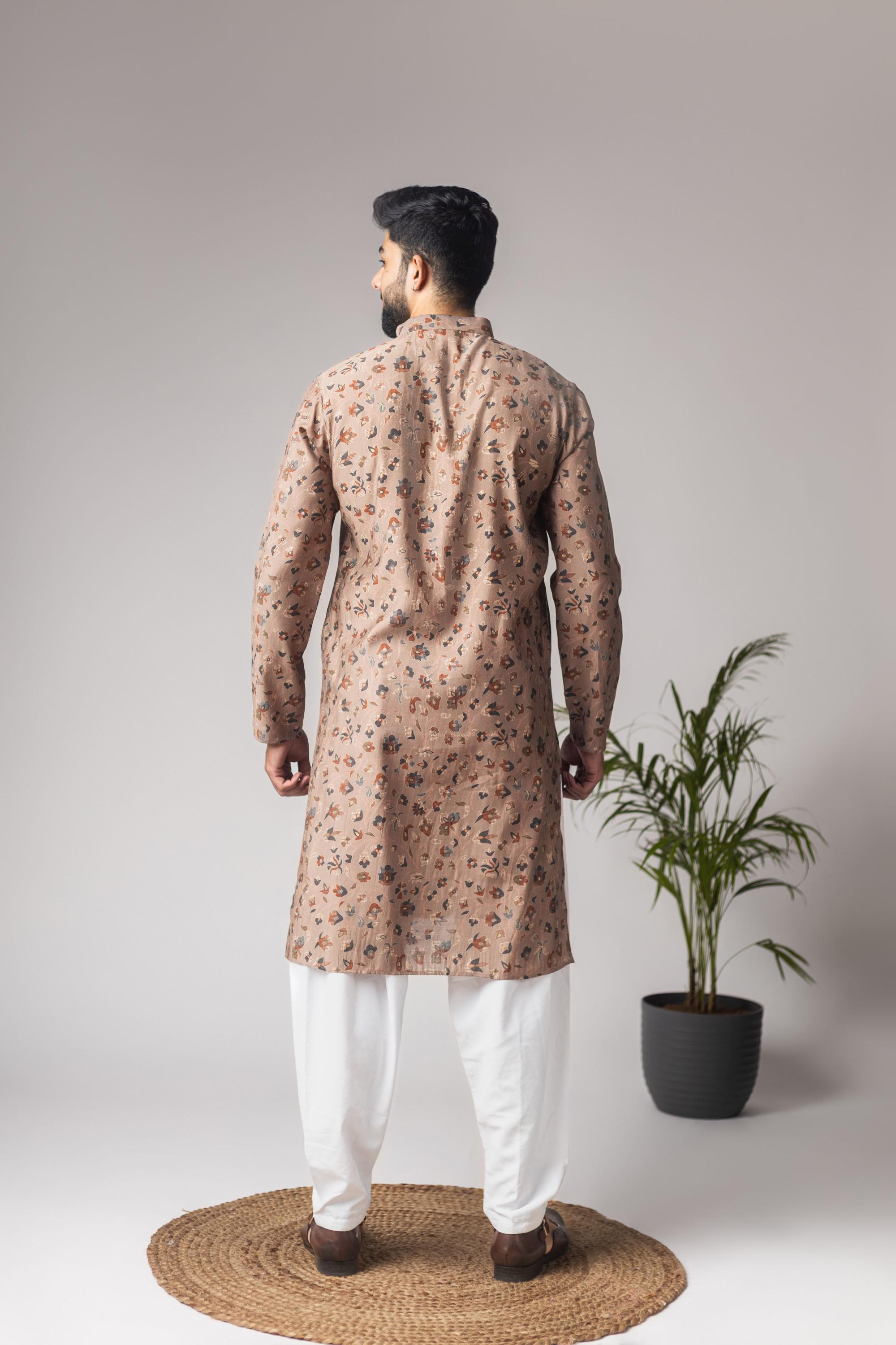 Brown Modal Silk Kurta Payjama