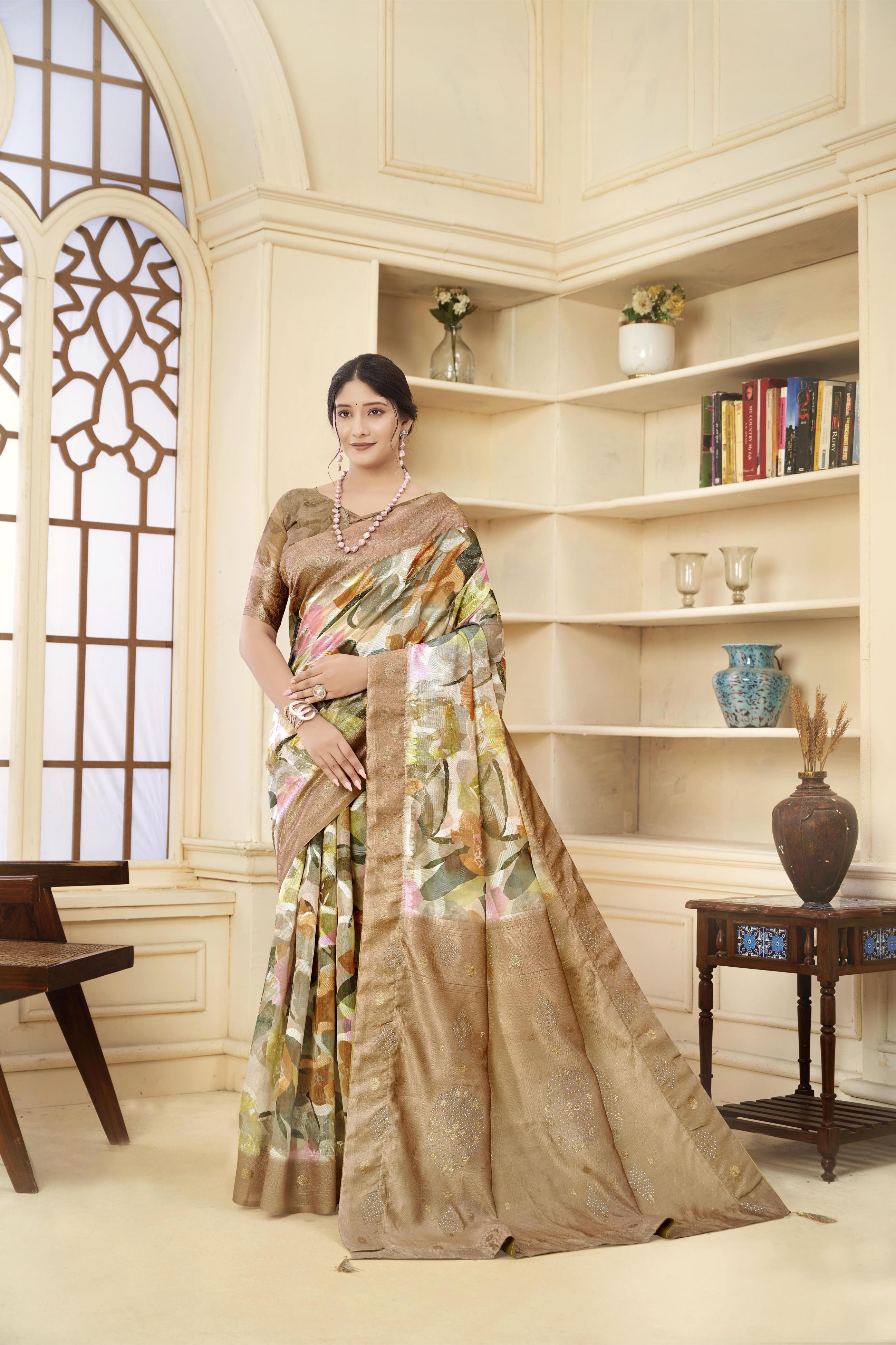 Brown Rich Silk Saree
