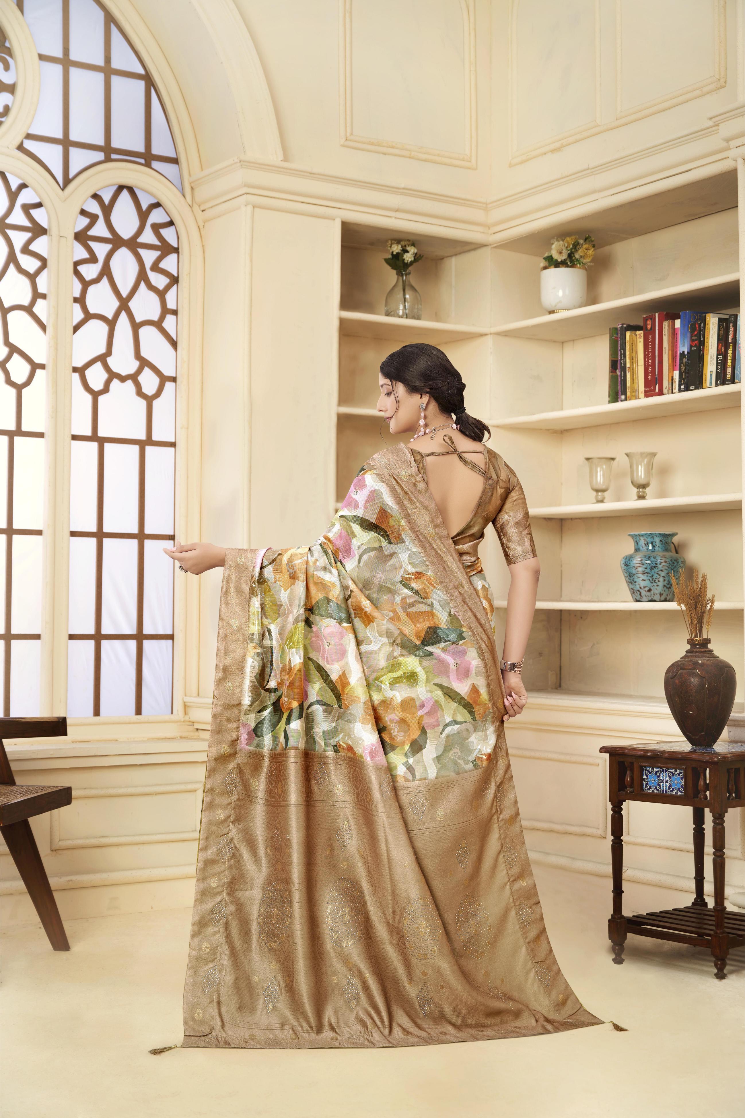 Brown Rich Silk Saree — alternate view
