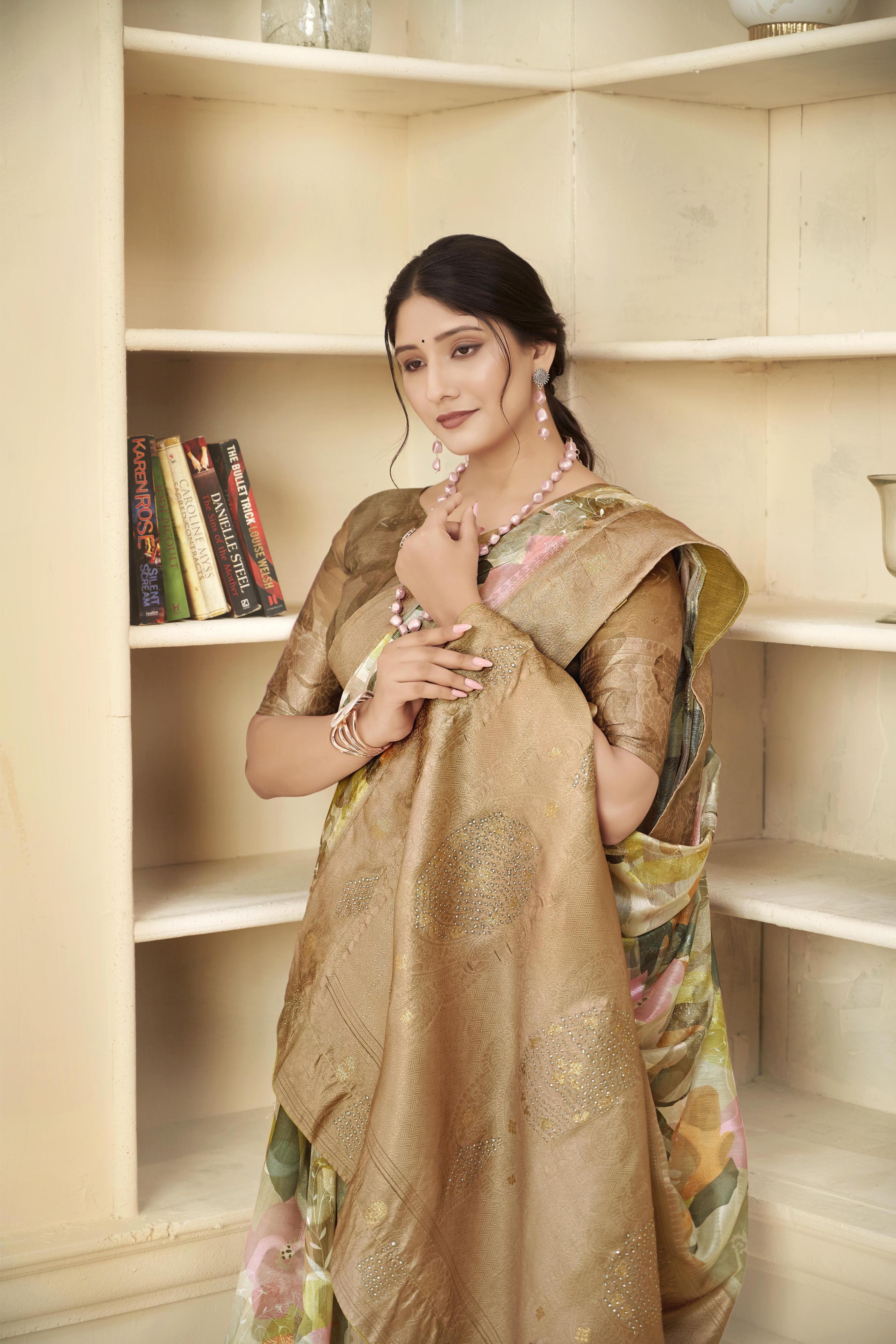 Brown Rich Silk Saree