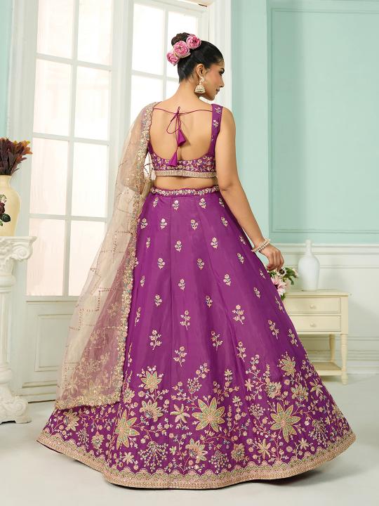 Burgundy Beige Georgette Lehenga Choli — alternate view
