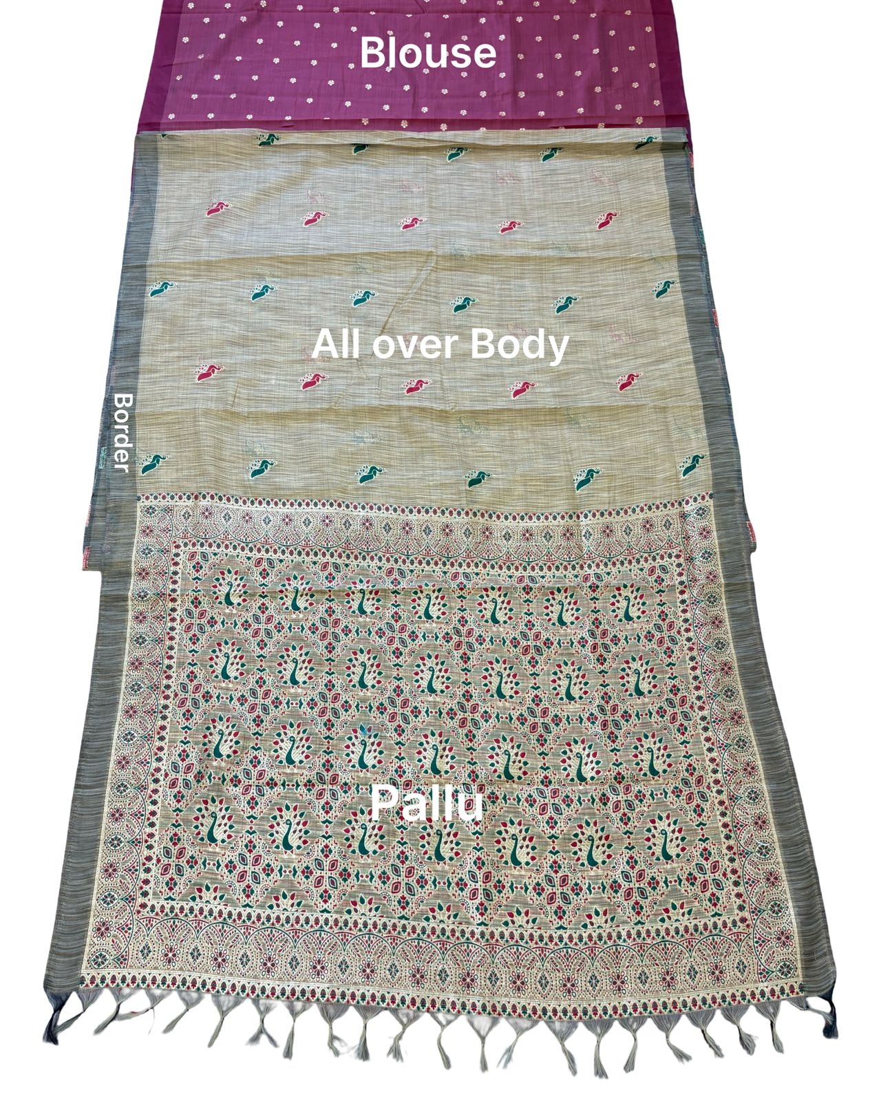 Champagne Heritage Paisley Woven Saree