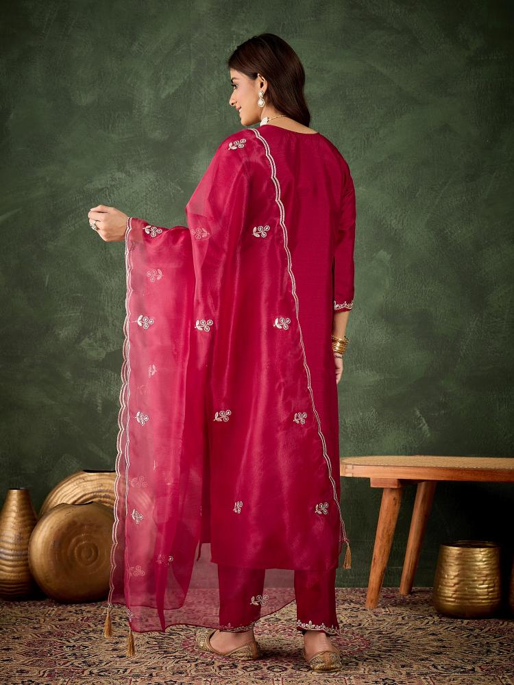 Cherry Silk Blend Salwar Suit — alternate view