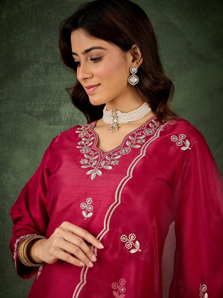 Cherry Silk Blend Salwar Suit