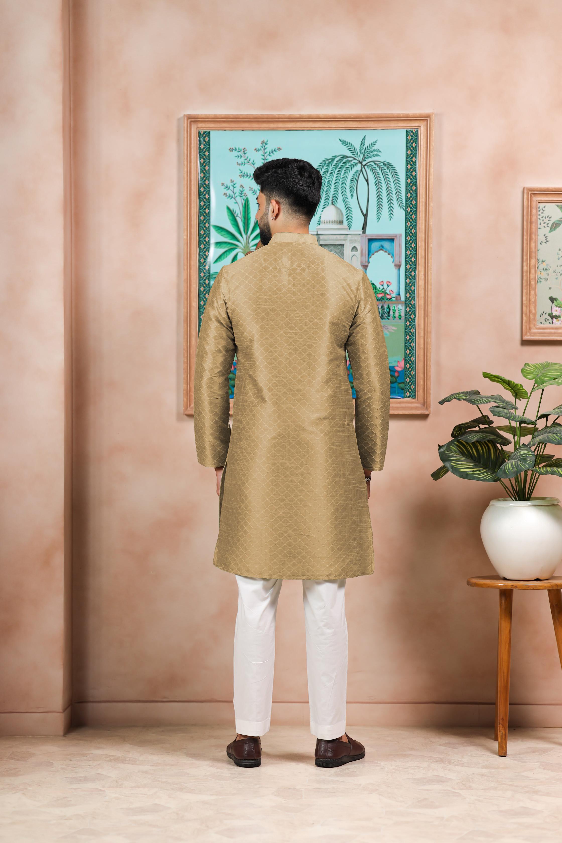 Chikoo Art Silk Kurta Pyjama — alternate view