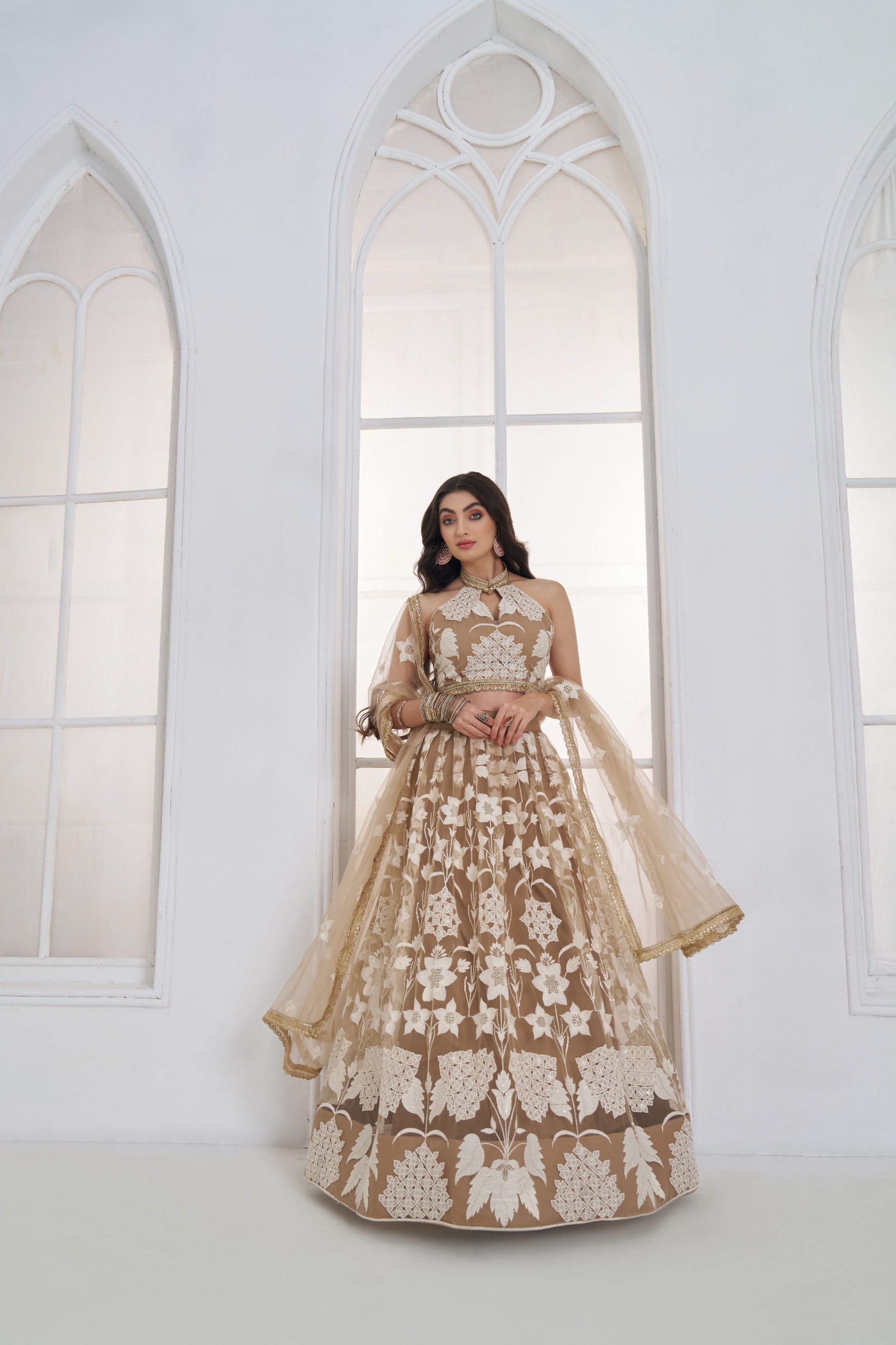 Chiku Floral Sequins Butterfly Net Lehenga Choli