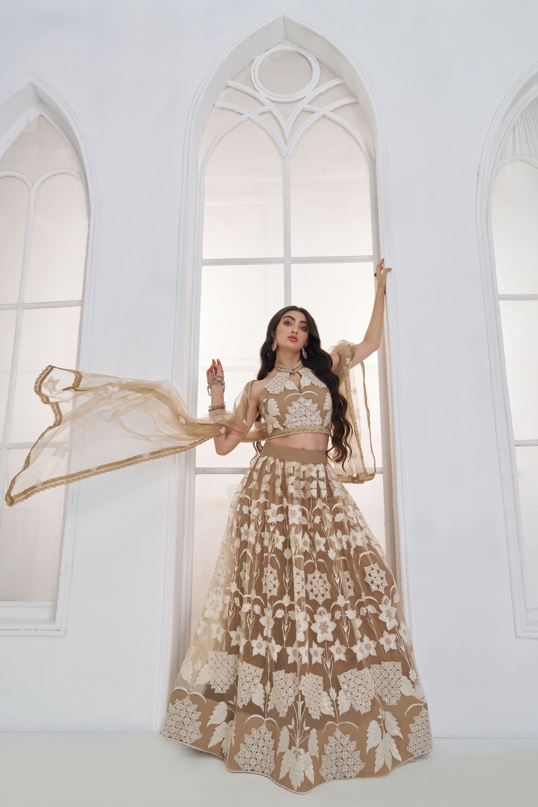 Chiku Floral Sequins Butterfly Net Lehenga Choli