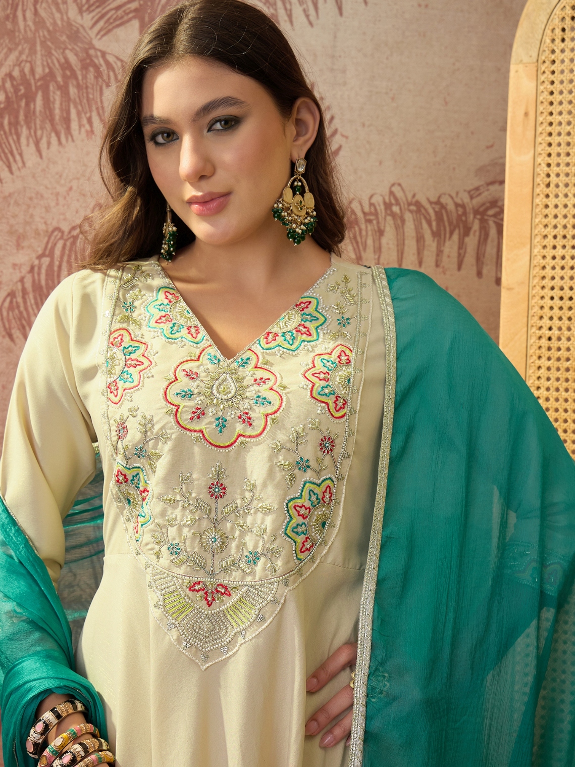 Chiku Floral Thread Rayon Salwar Suit