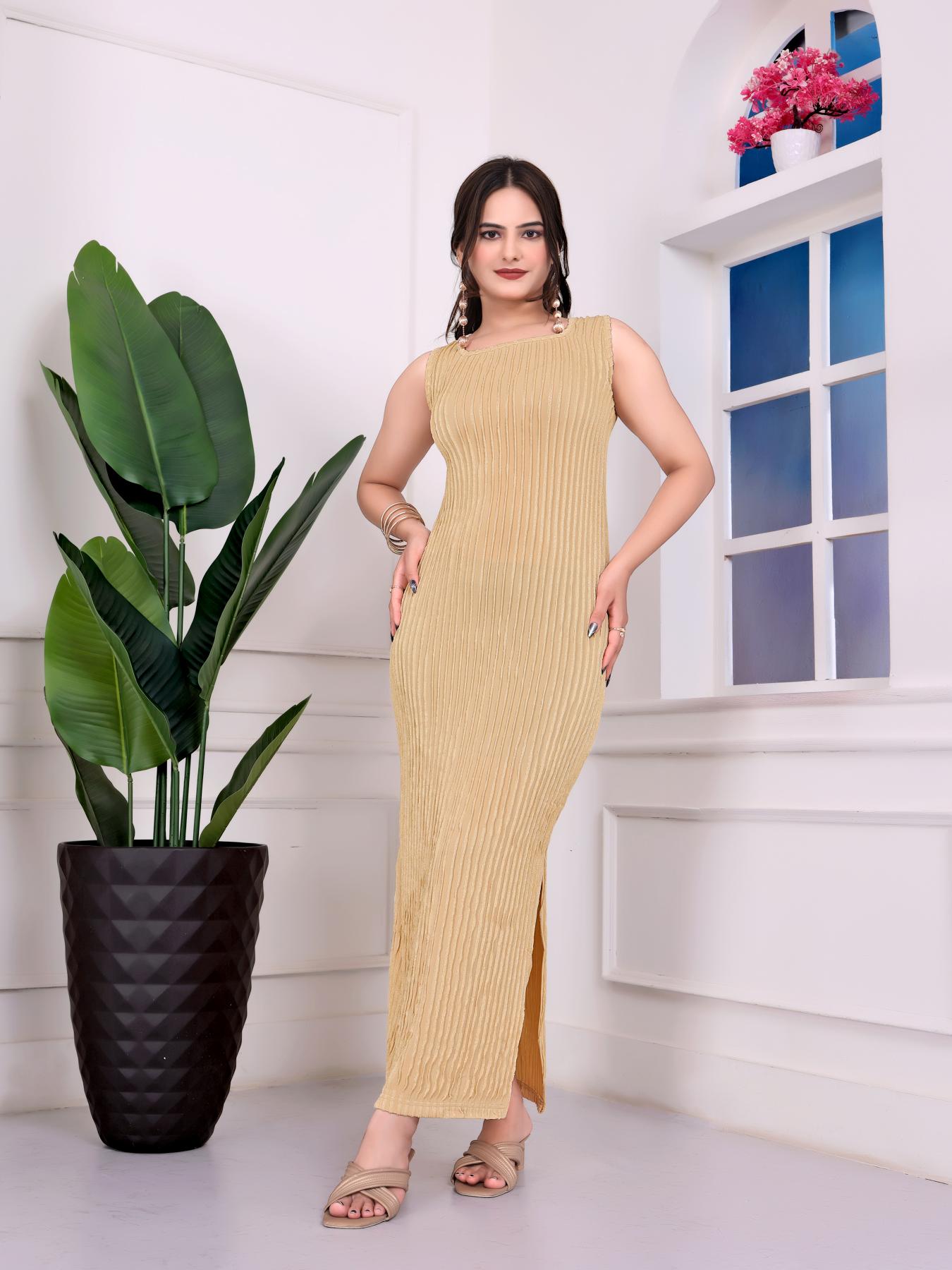 Chiku Knitted Designer Maxi Dress