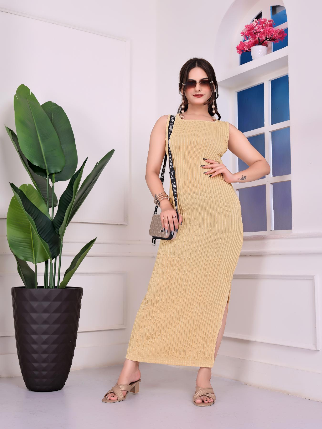 Chiku Knitted Designer Maxi Dress