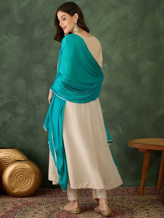 Chiku Sea Green Rayon Embroidered Readymade Suit — alternate view