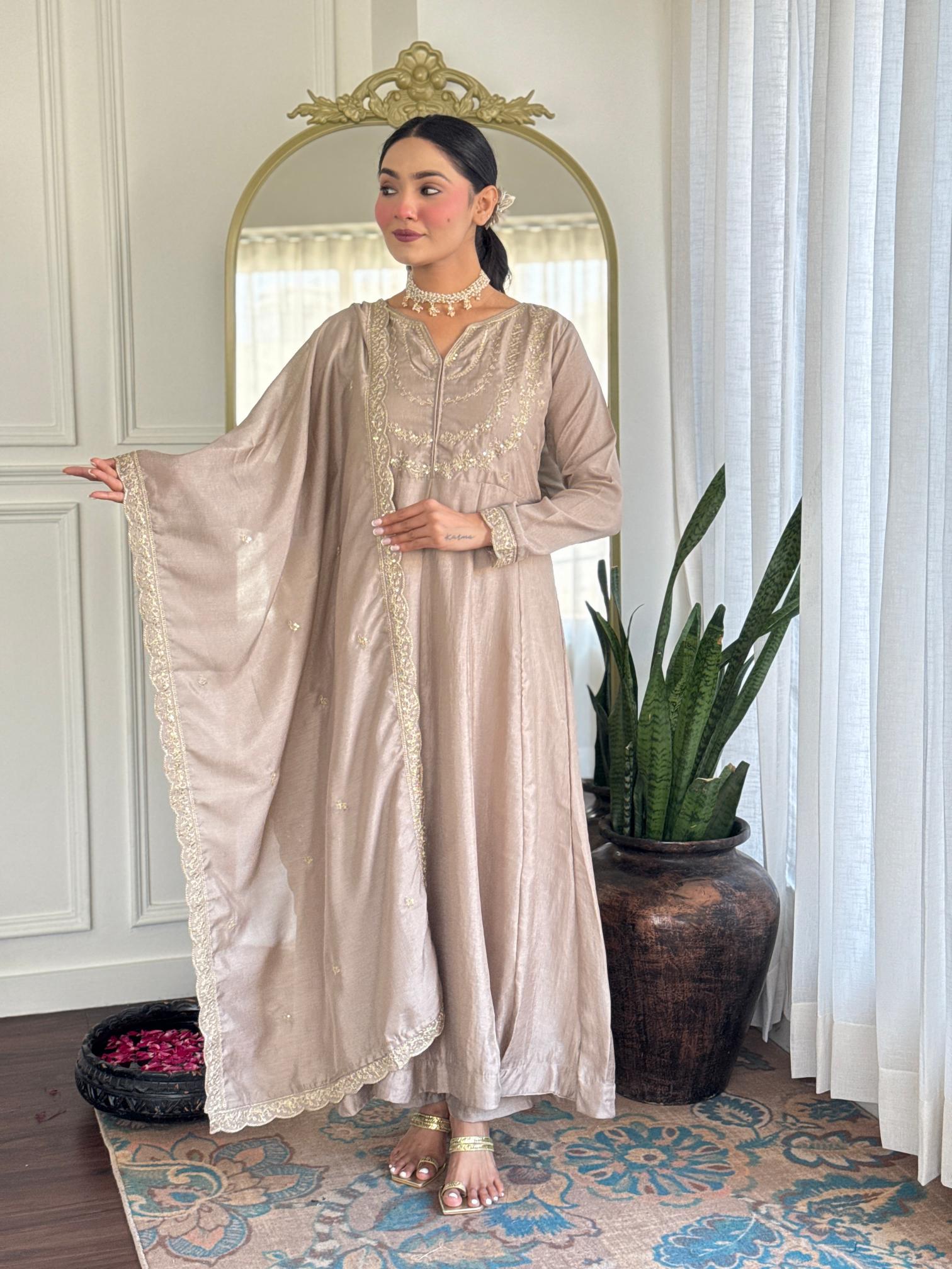 Chiku Vichitra Silk Salwar Suit