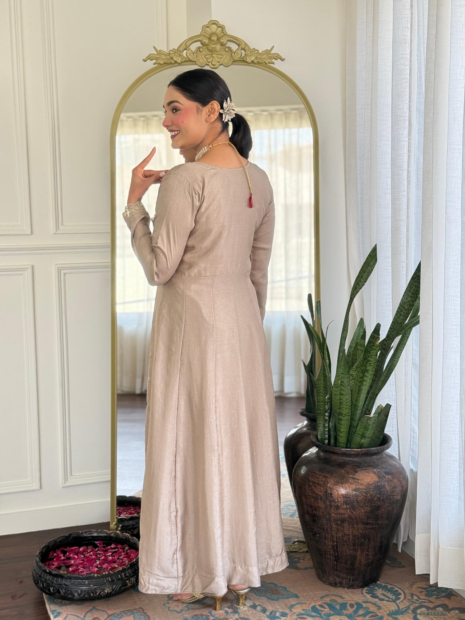 Chiku Vichitra Silk Salwar Suit — alternate view