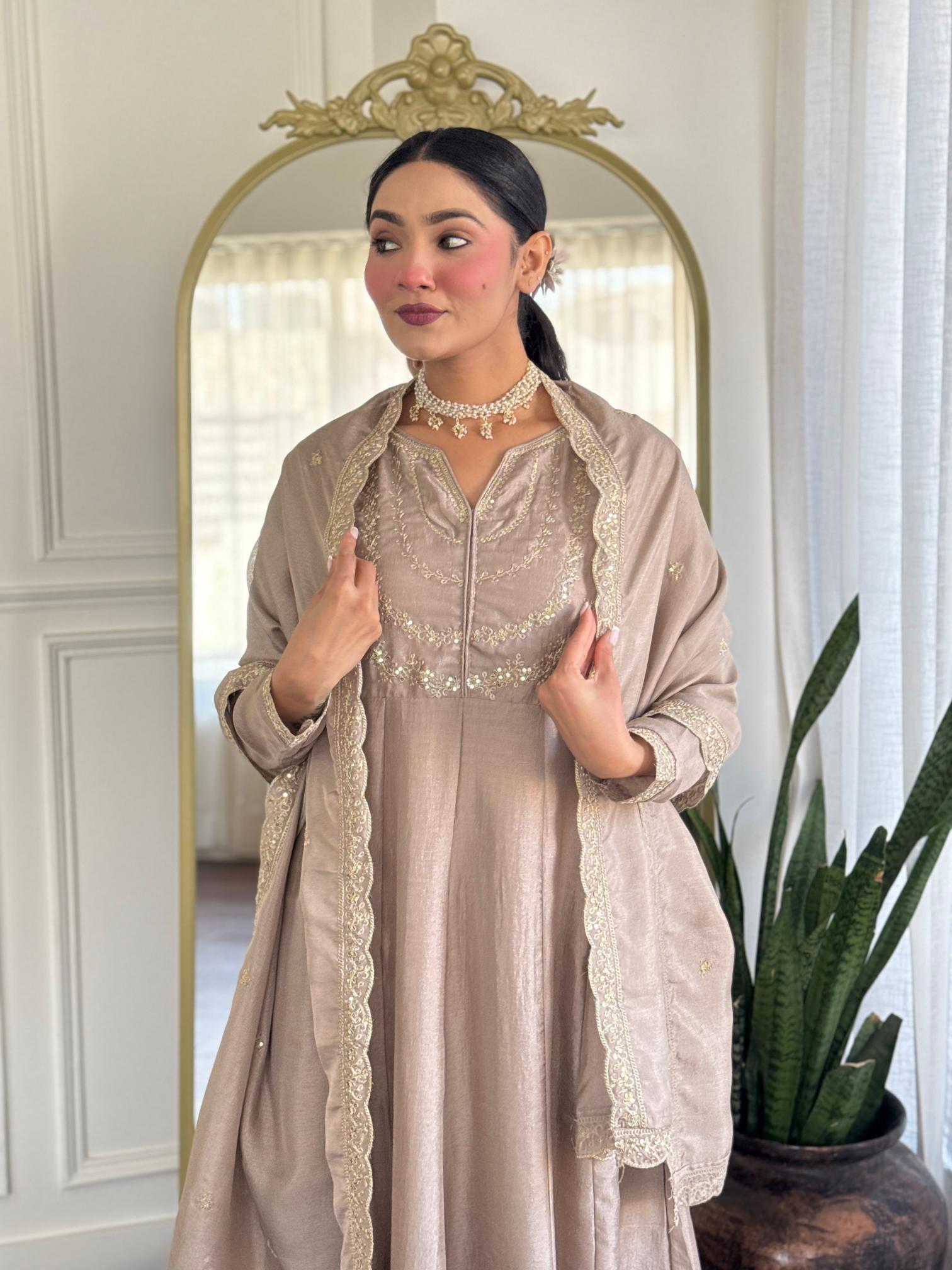 Chiku Vichitra Silk Salwar Suit