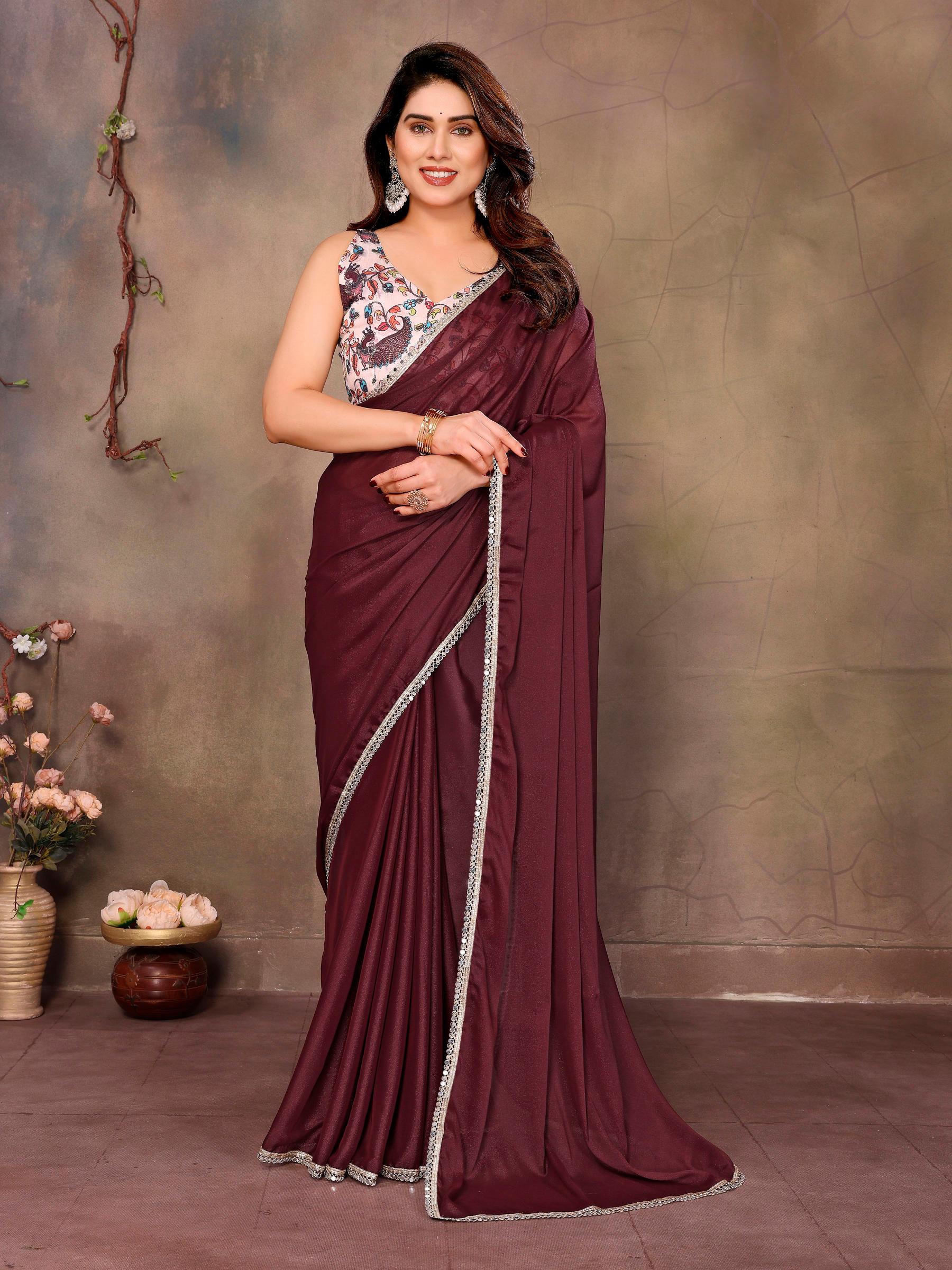 Coffee Georgette Saree