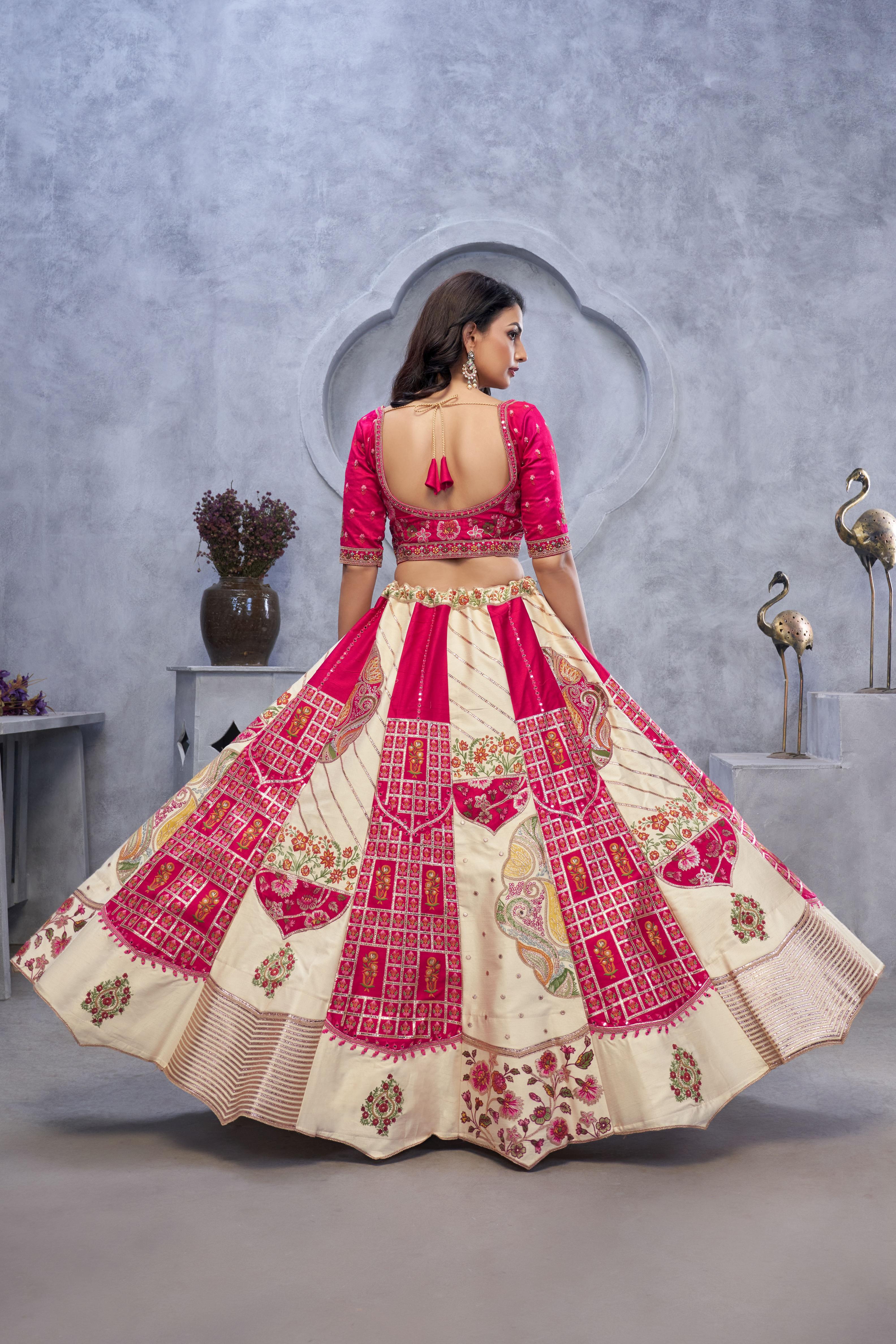 Cream Organza Wedding Lehenga — alternate view
