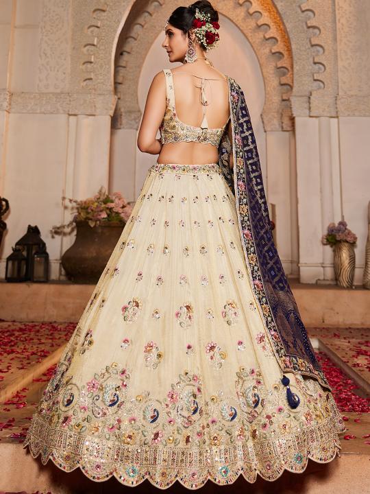 Cream Party Wear Lehenga — alternate view